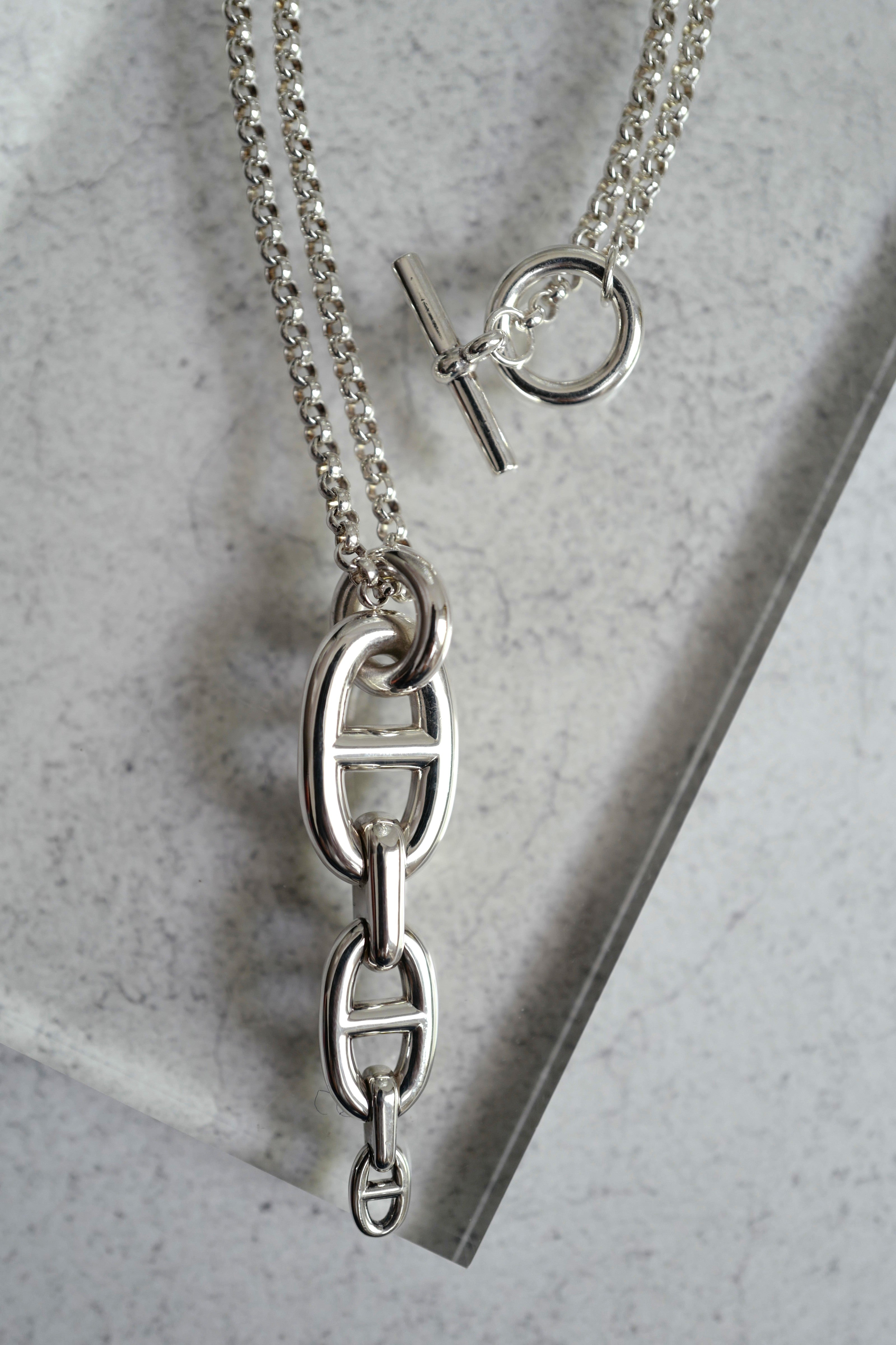 Hermes Chaine d'ancre Necklace Silver Enchainee pendant