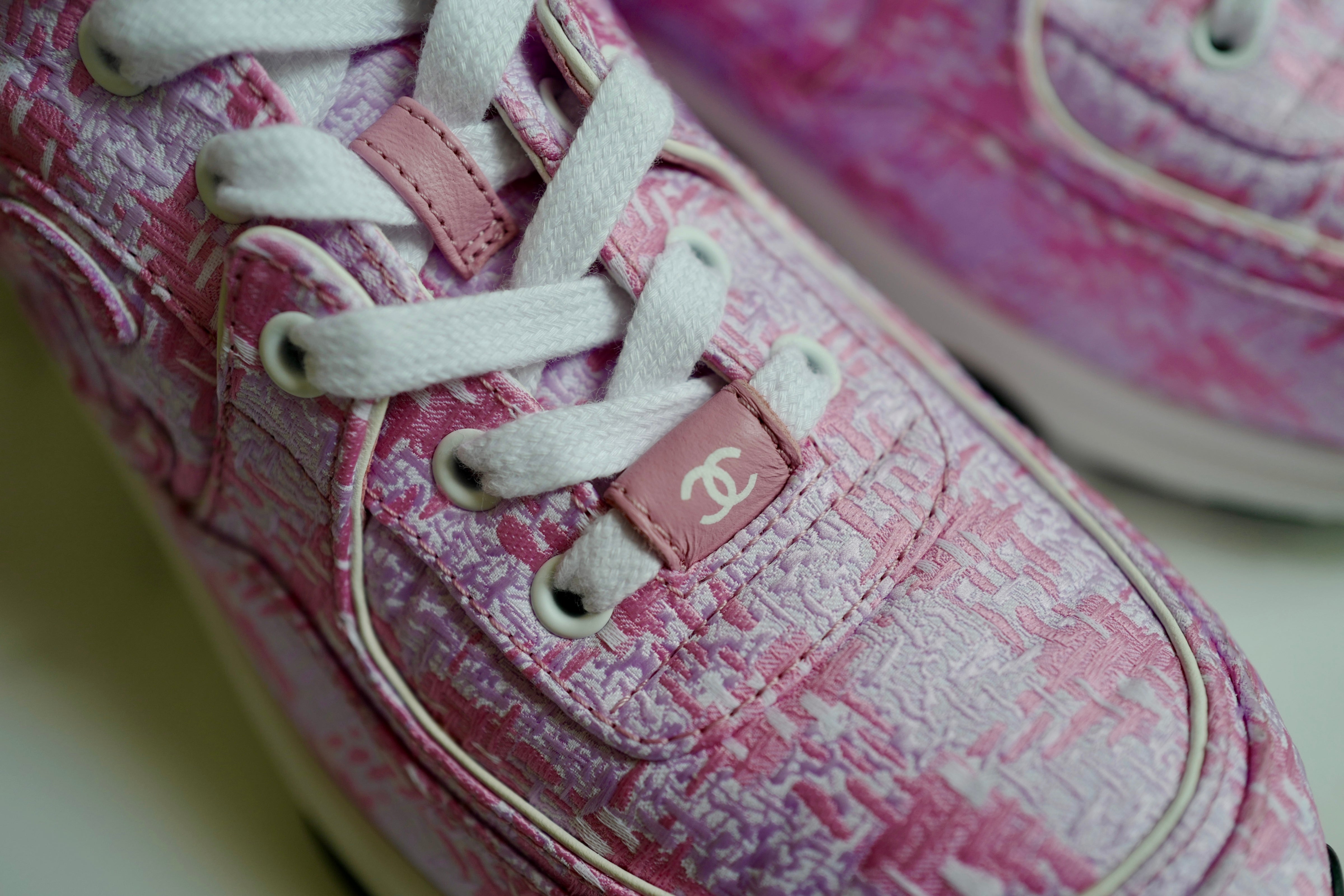 BNIB Chanel 24 Interlocking CC Logo Tweed Chunky Sneakers size 38