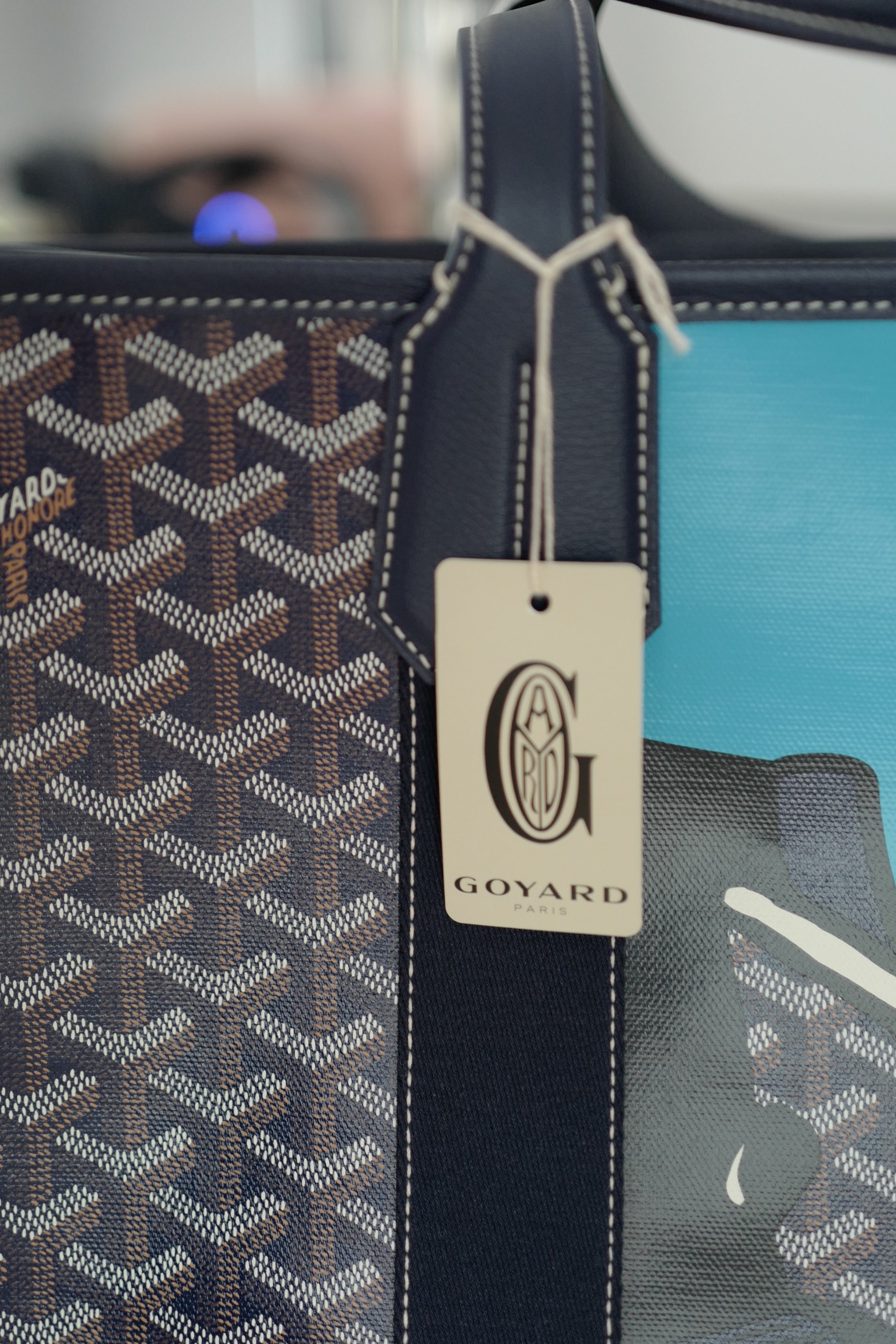NEW Goyard Villette Tote Bag MM In Navy Blue Travel Bag