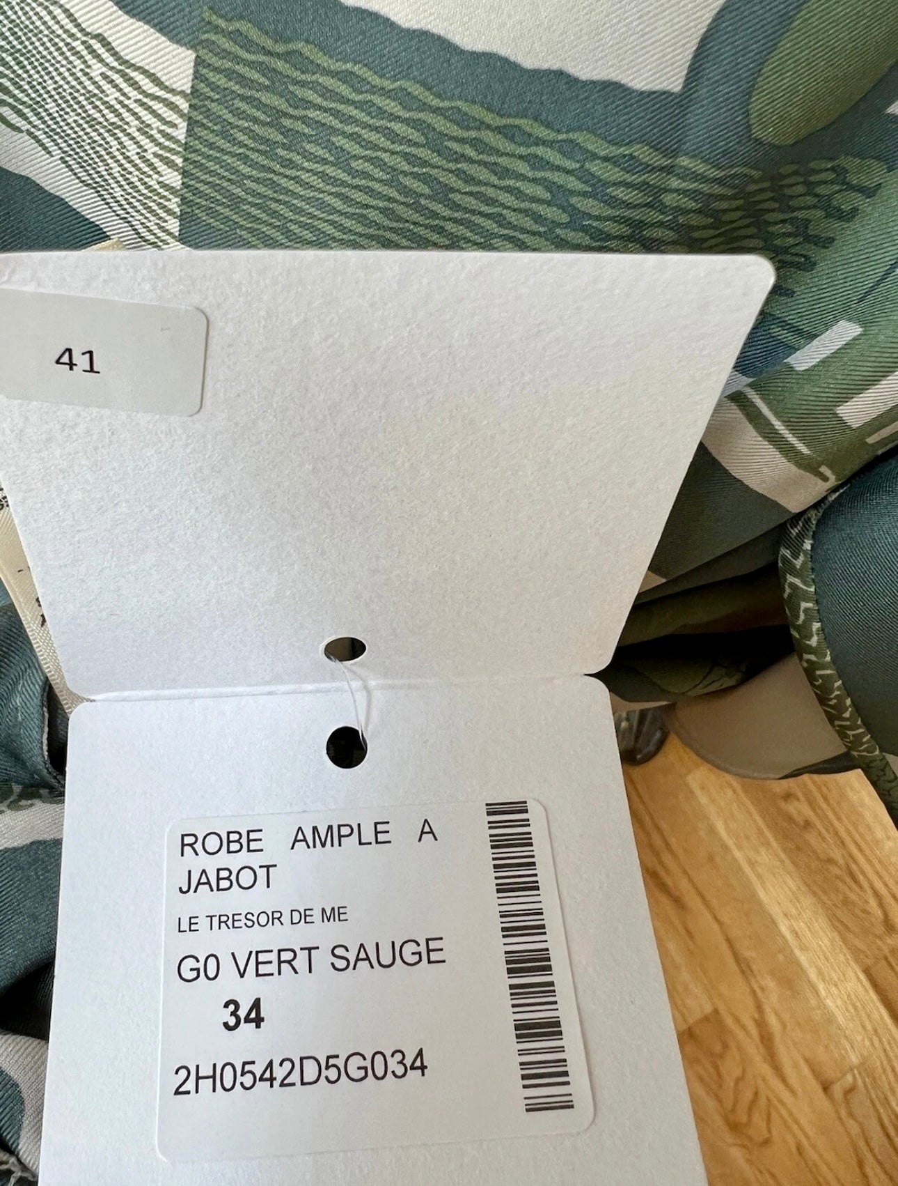 NEW Hermes FW23 Runway Dress Le Tresor De Medor In vert sauge size 34