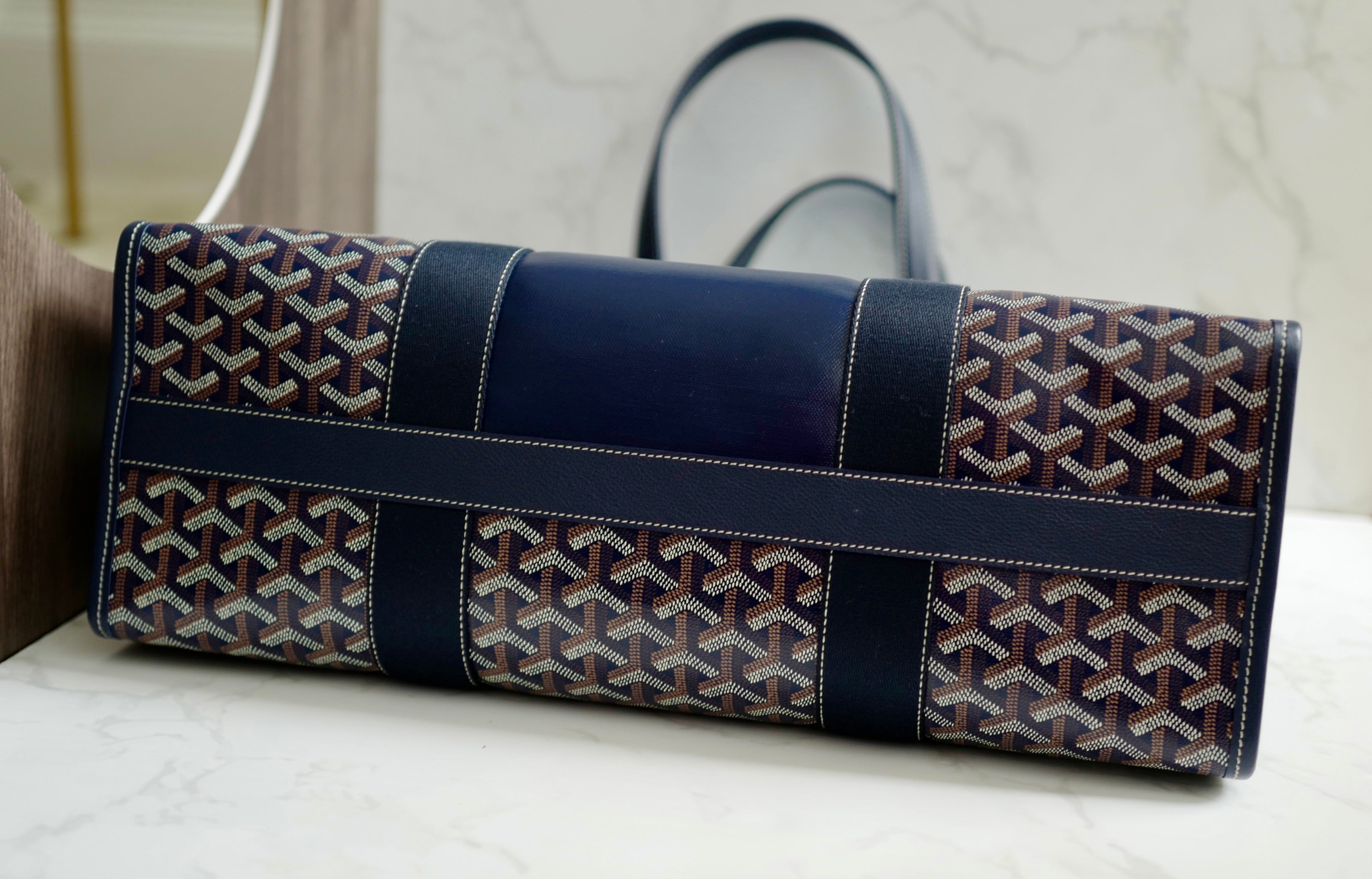 NEW Goyard Villette Tote Bag MM In Navy Blue Travel Bag