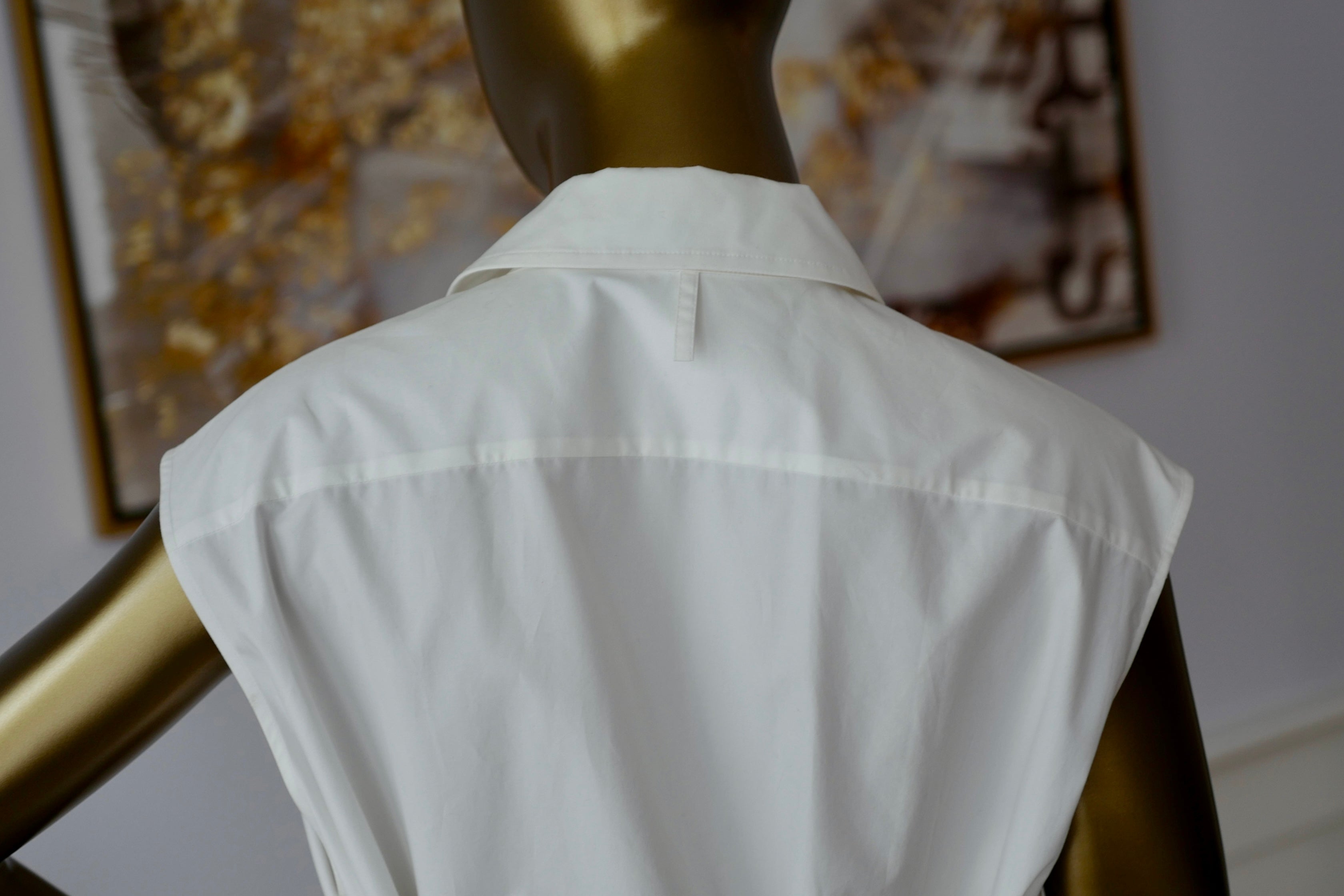 Hermes Robe Inspi Chemise 90 Blanc White Cotton Dress Size 40 NEW