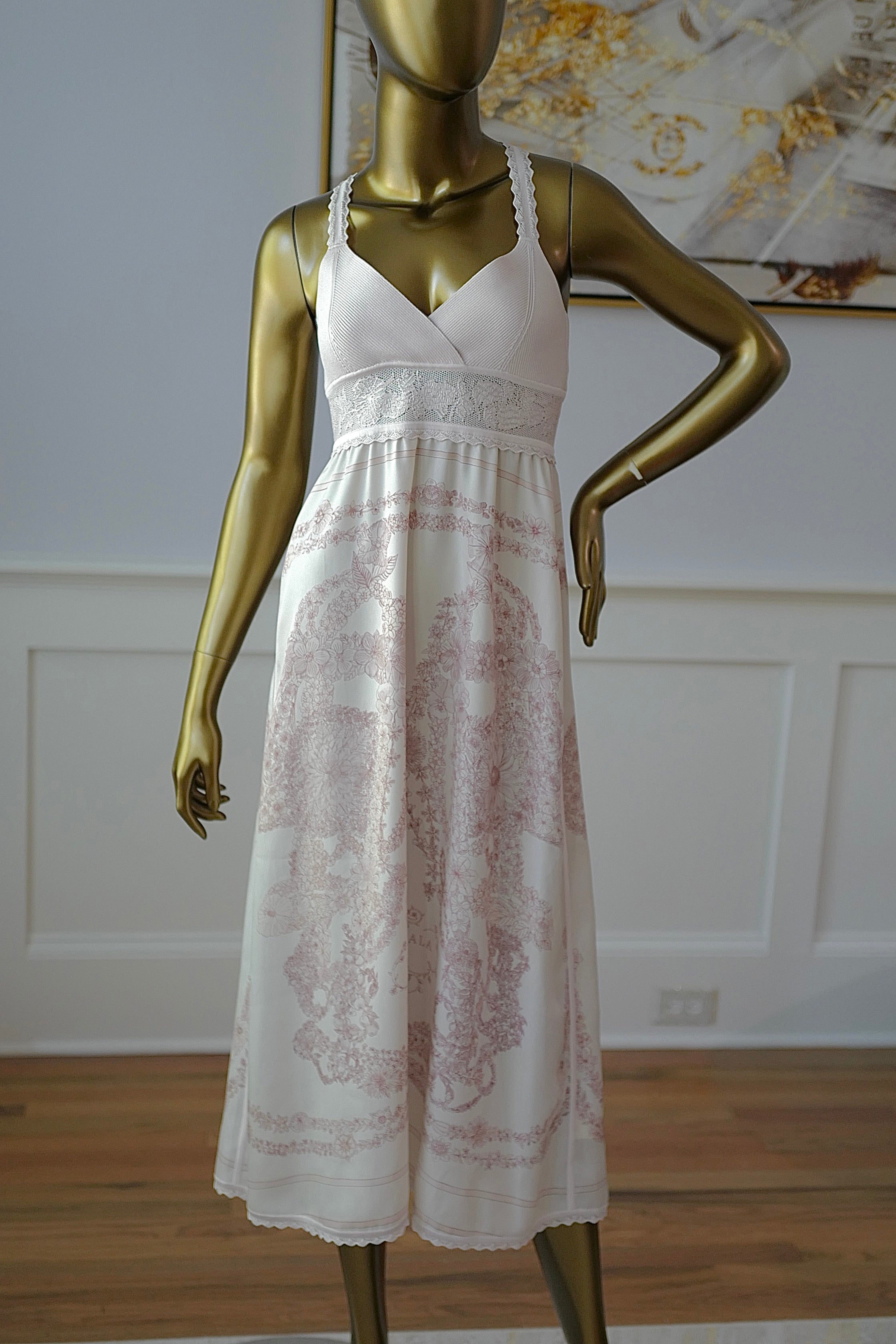 NEW Hermes “Brides de Gala en Fleurs” inspi Twillaine Silk Dress size 36