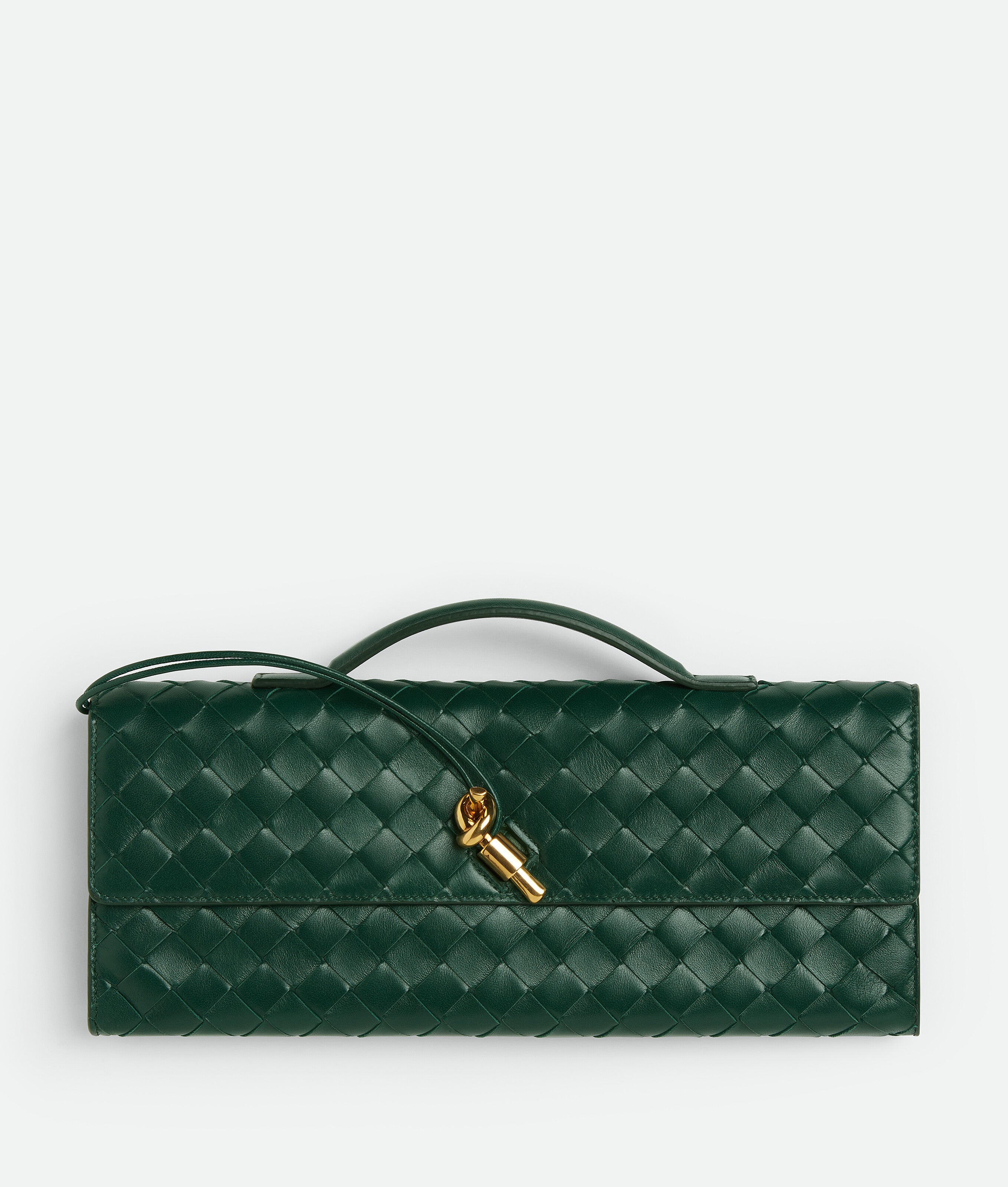 Bottega Veneta Andiamo Clutch Emerald Green NEW