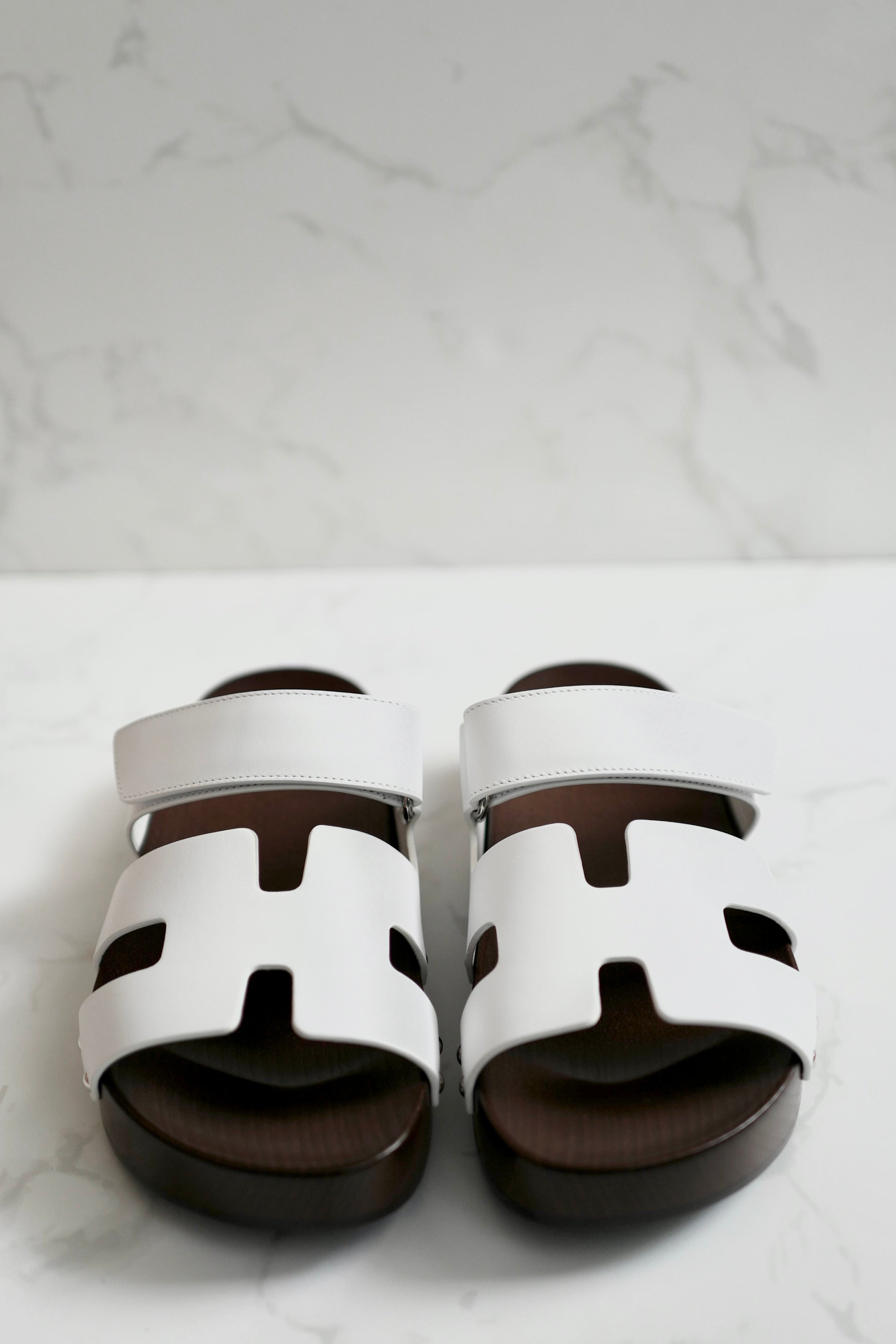 BNIB HERMÈS Kos Veau Women's Clog Blanc/white - Size 37