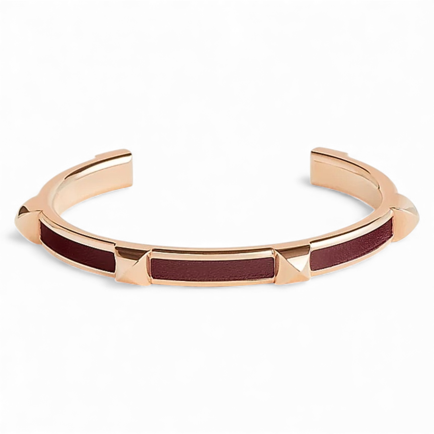 Hermès Athena Bracelet T2 Rouge H Box Calfskin Rose Gold Hardware