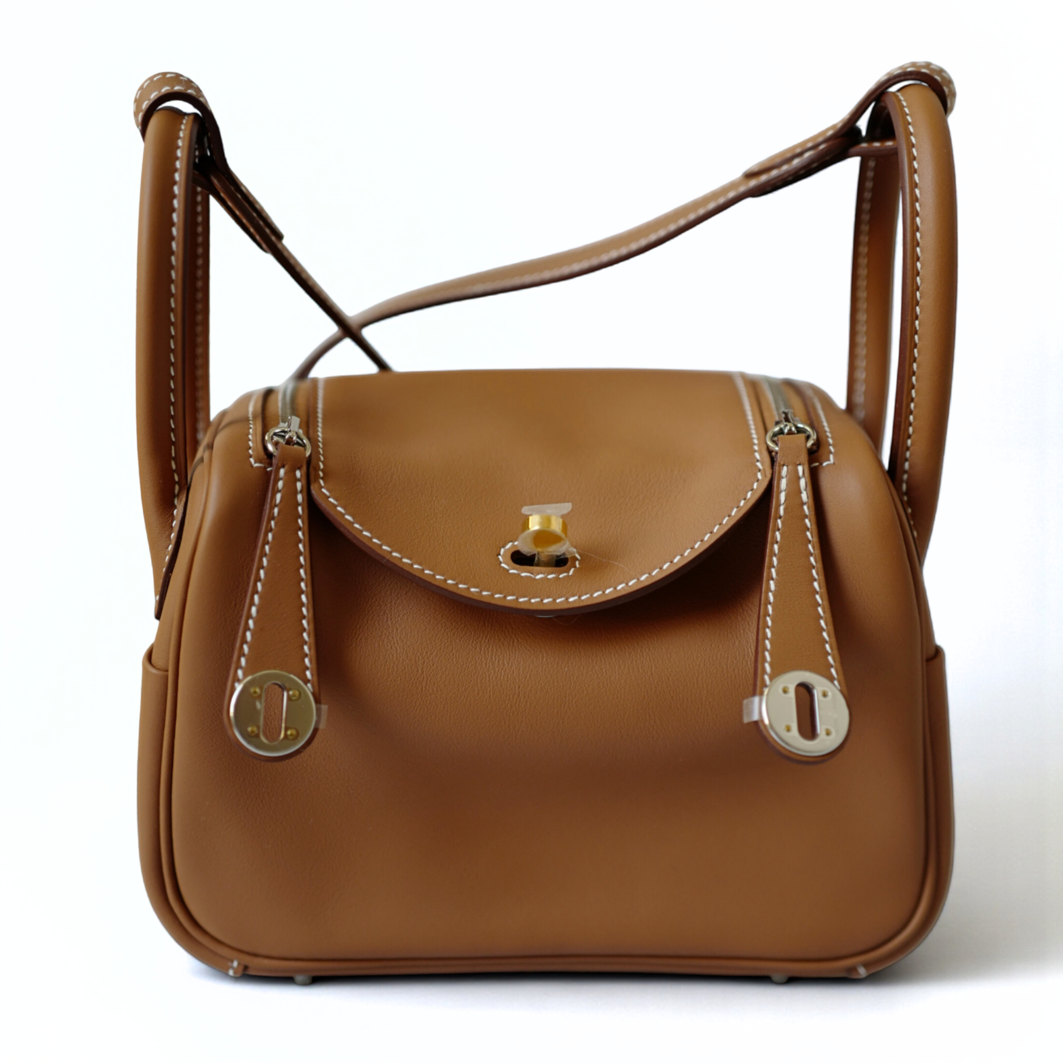 BNIB Hermès Lindy Mini II Bag Swift Leather Gold 37 Electrum Silver/Gold Hardware