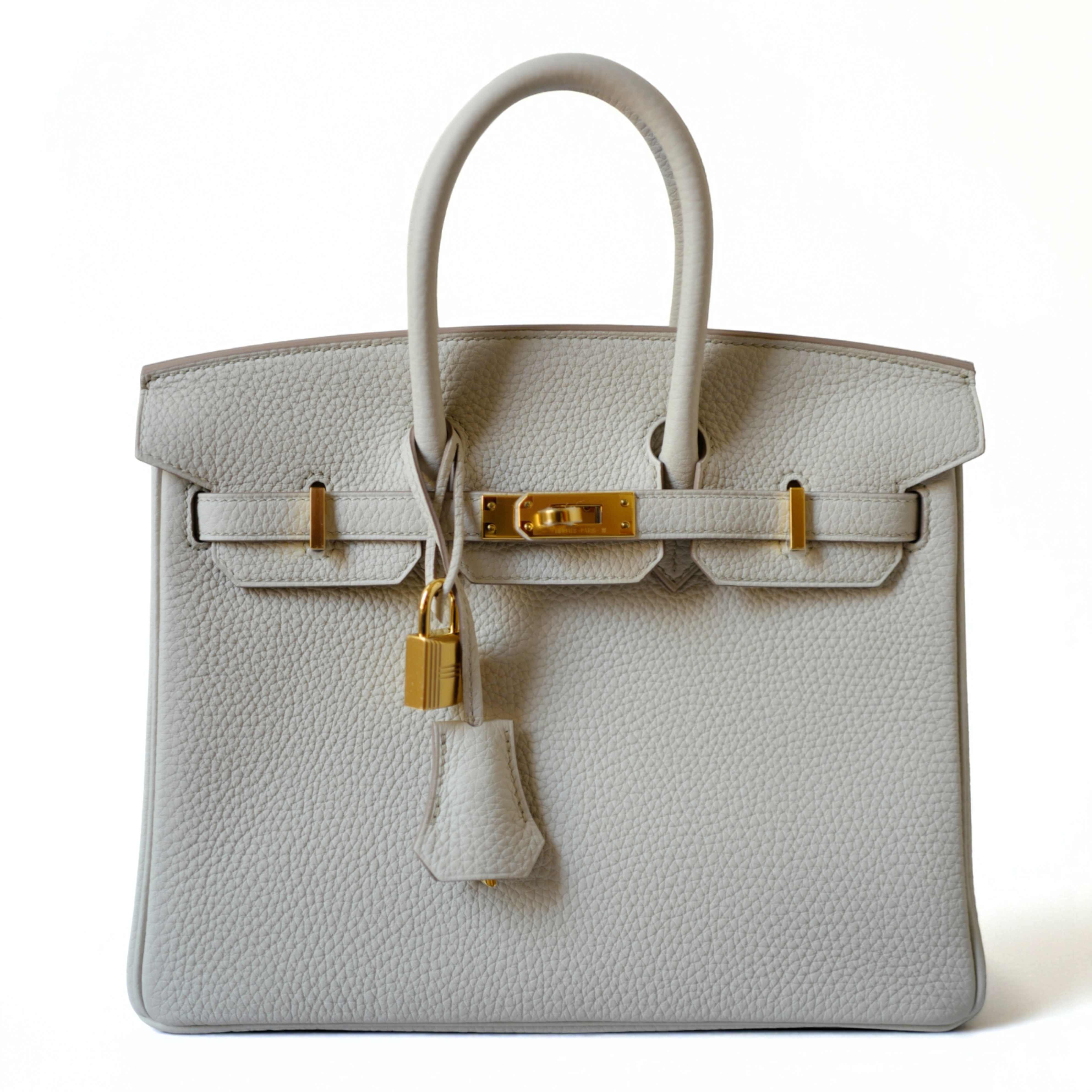 BNIB Hermès Birkin 25 Bag Beton Veau Togo Leather with Gold Hardware K 2025