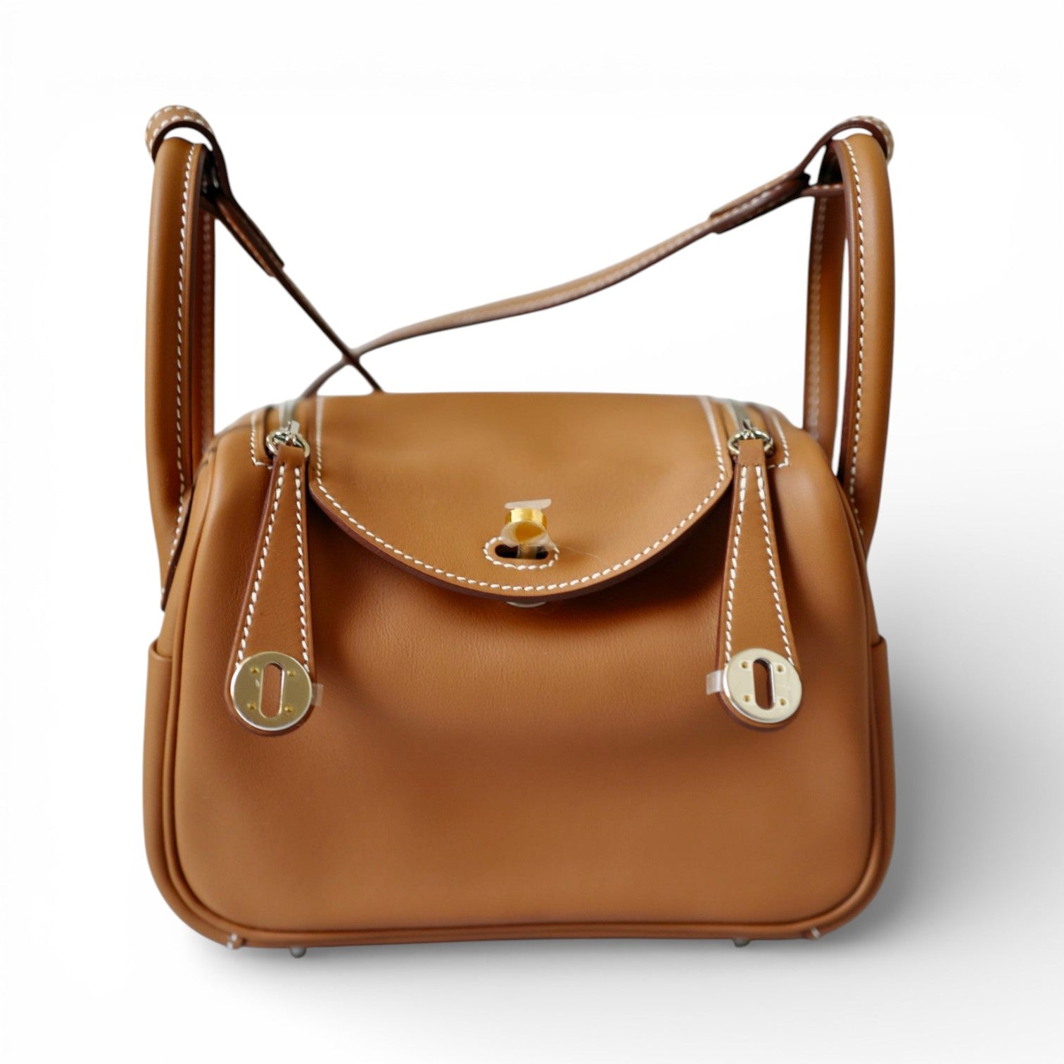 BNIB Hermès Lindy Mini II Bag Swift Leather Gold 37 Electrum Silver/Gold Hardware