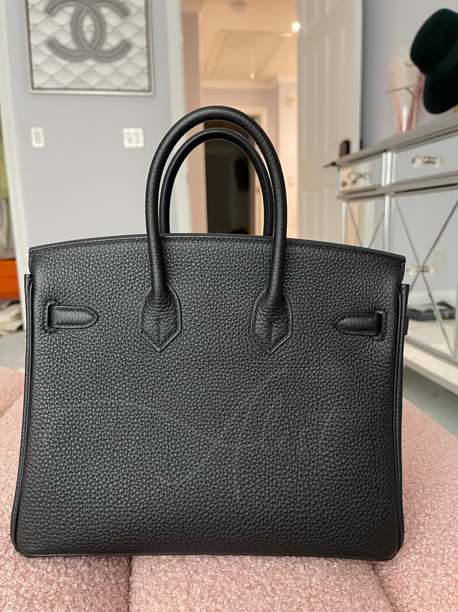 BNIB Hermes Birkin 25 Noir Black Togo GHW W 2024 Fresh Store Complete