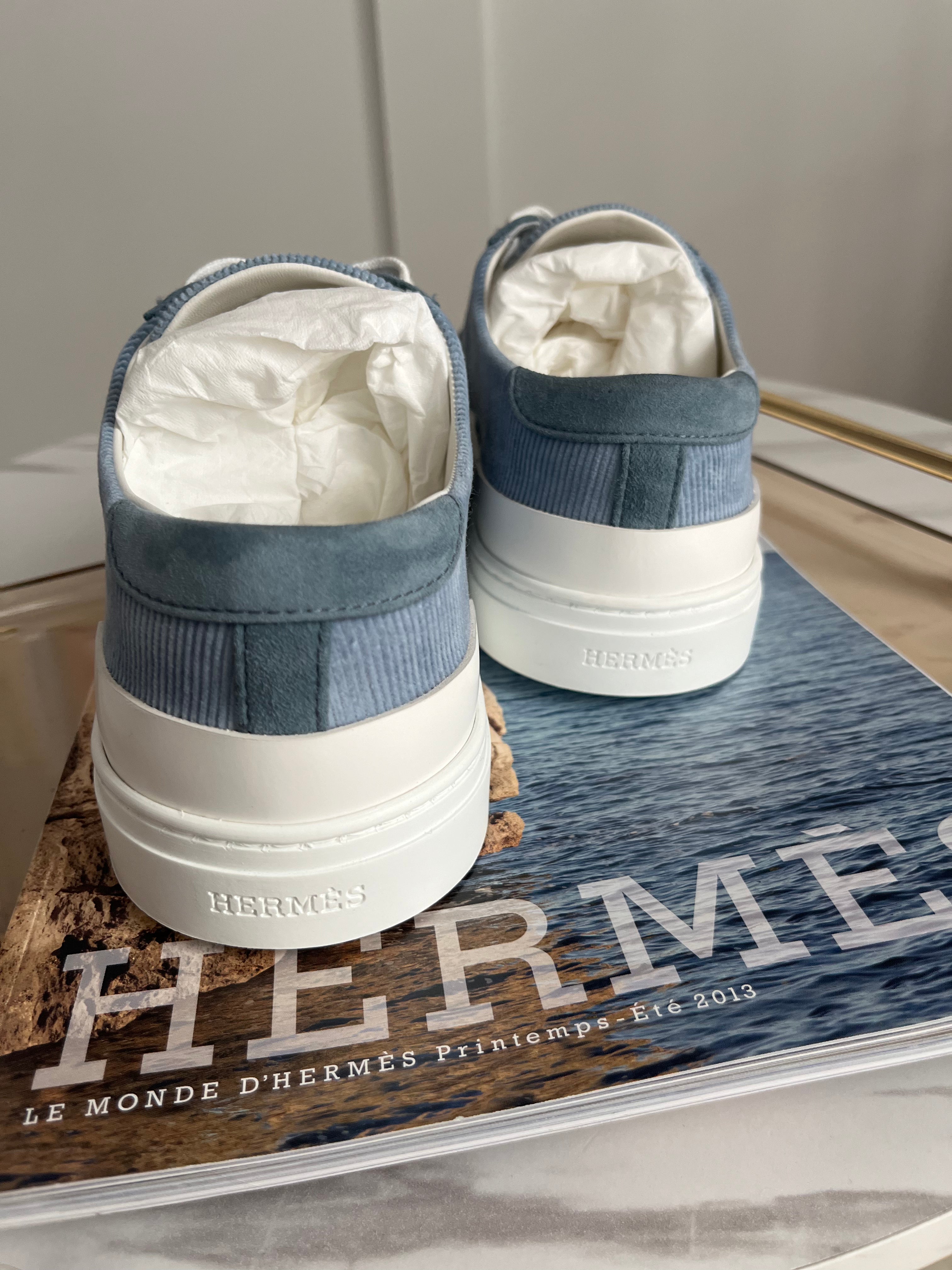 BNIB Hermes Deep Sneaker Bleu Pinede Size 39.5