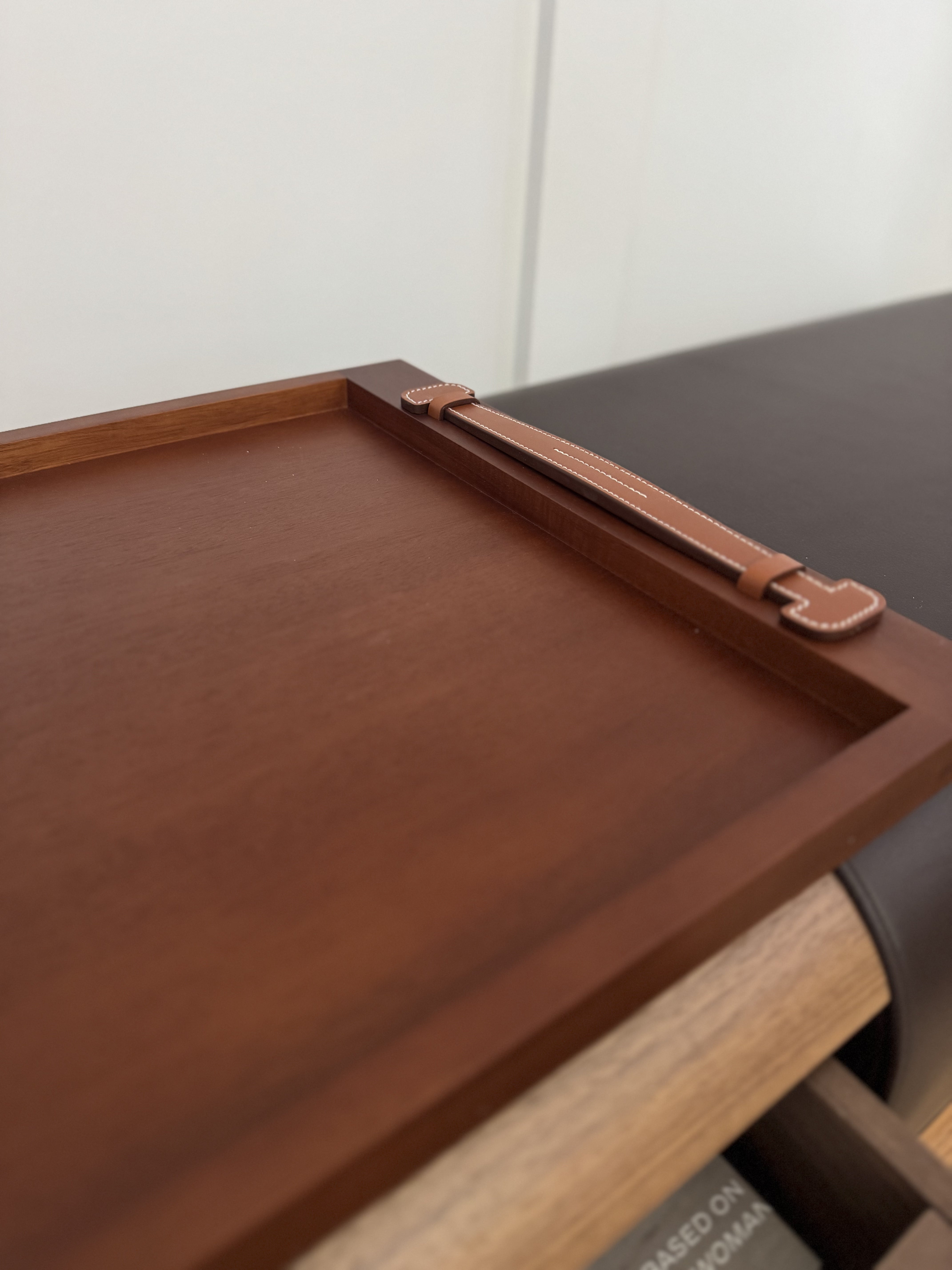 New Hermes Etriviere Tray in solid natural mahogany/ brique