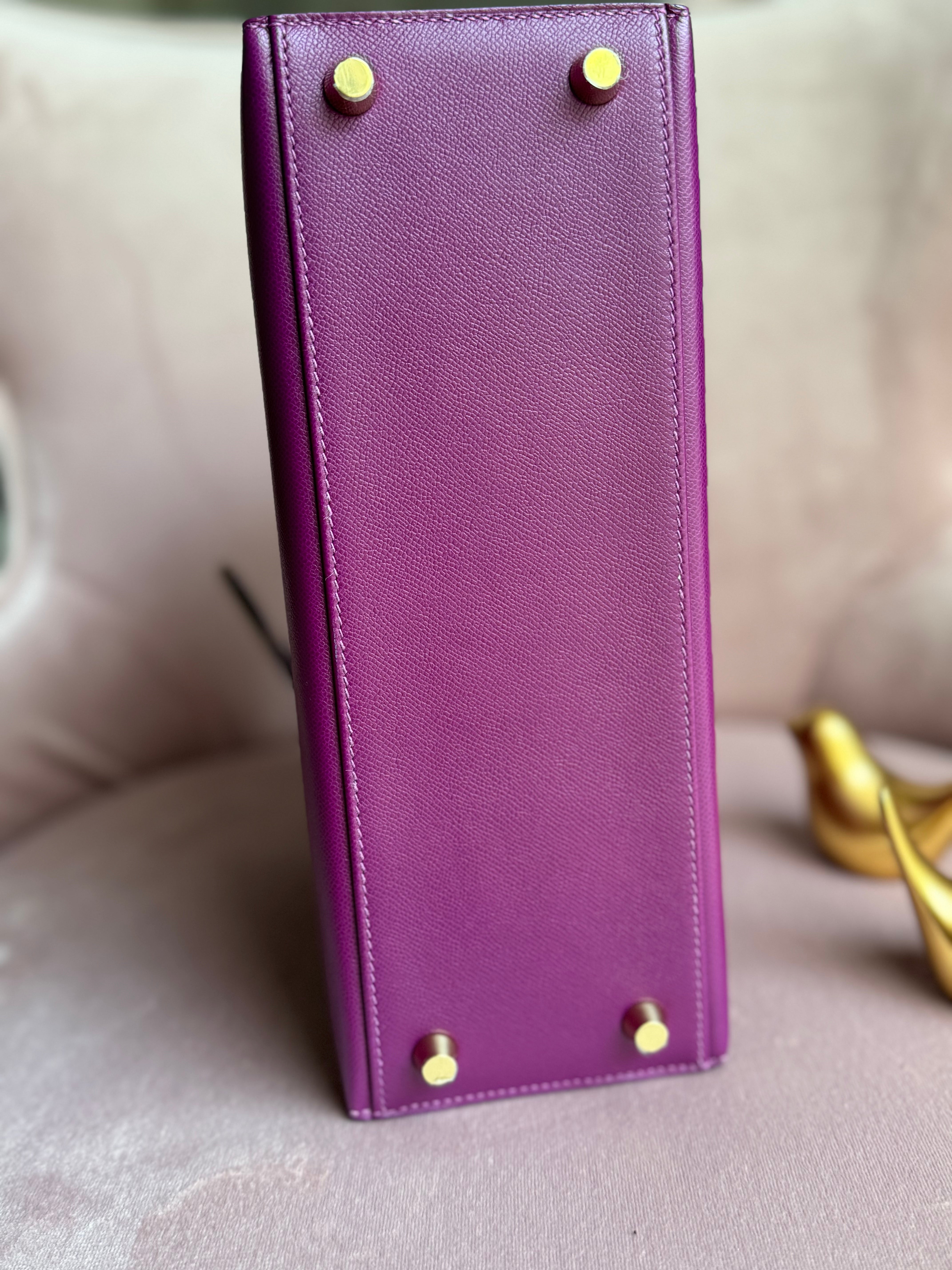 Hermes Kelly 25 Touch Anemone/amethyst Purple Shiny Niloticus Sellier Gold HW