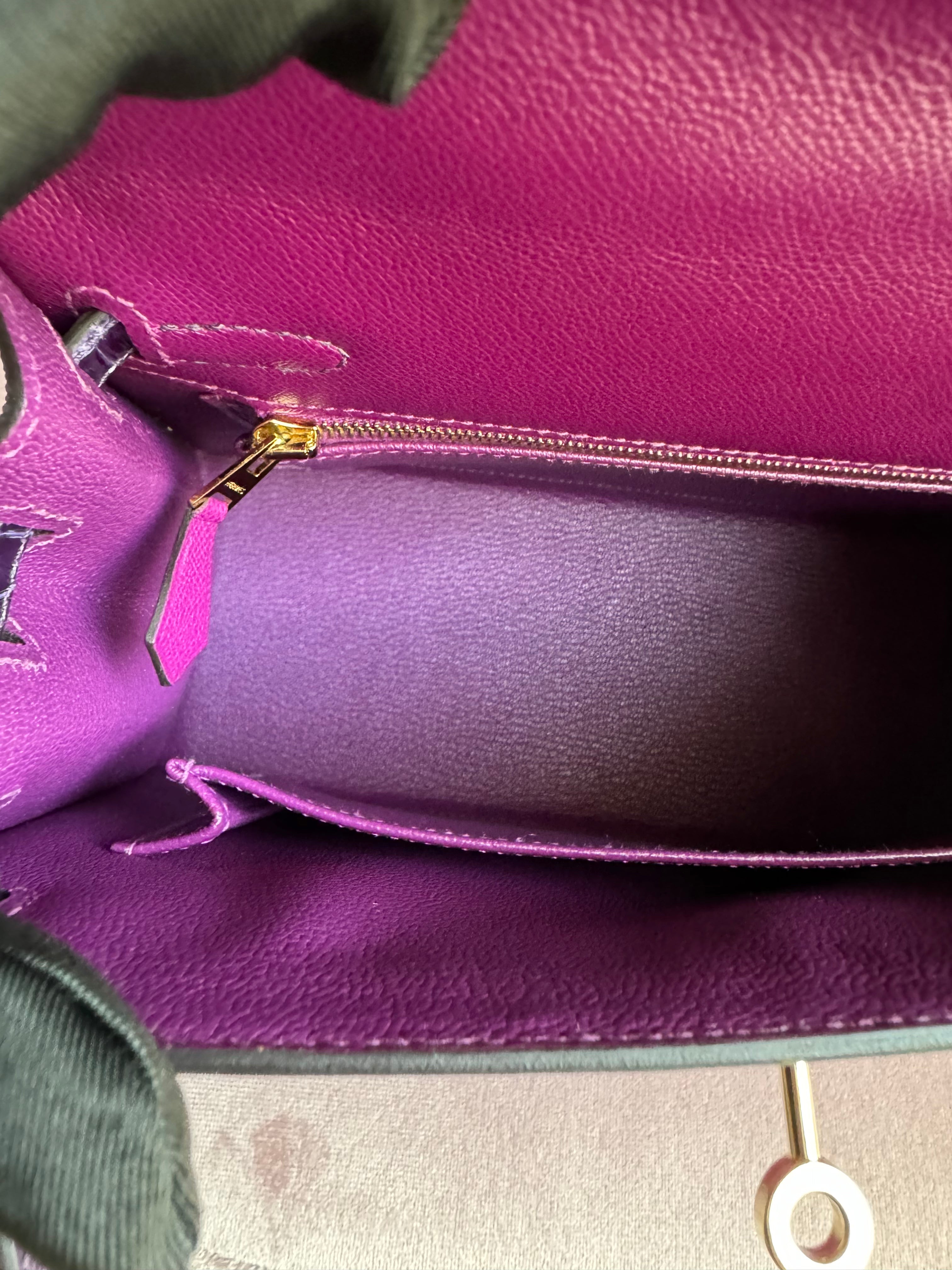 Hermes Kelly 25 Touch Anemone/amethyst Purple Shiny Niloticus Sellier Gold HW