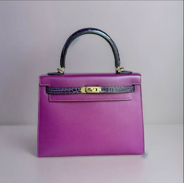 Hermes Kelly 25 Touch Anemone/amethyst Purple Shiny Niloticus Sellier Gold HW