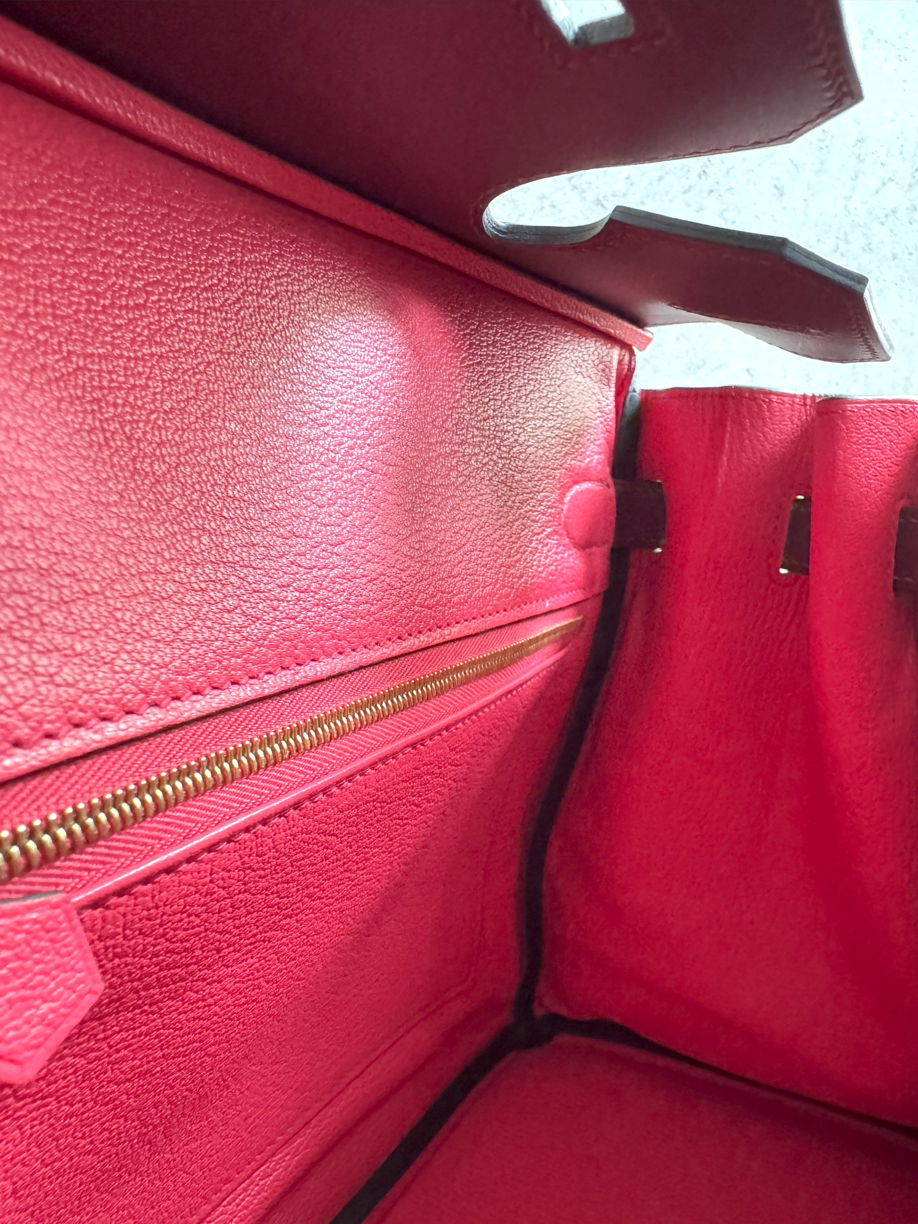 NEW Hermes Birkin 30 Touch Rouge H/Rose Azalea Clemence/Sombrero Gold HW #D 2021
