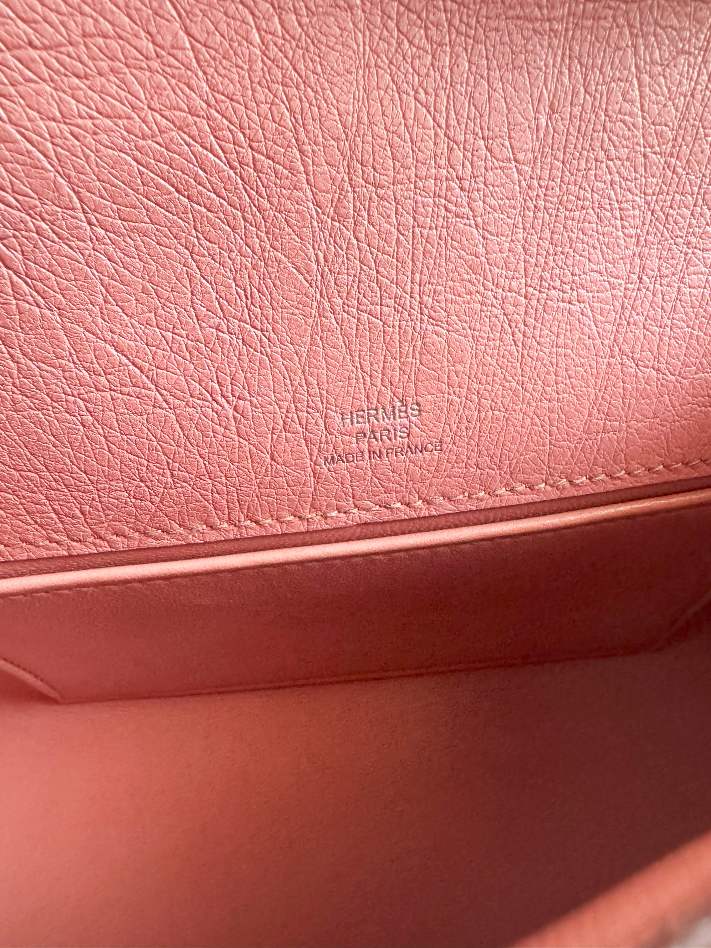 BNIB Hermès Kelly Pochette Clutch Terre Cuite Ostrich with Palladium Hardware
