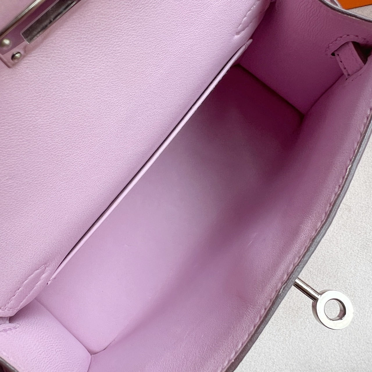 Hermes Mini Kelly Mauve Sylvestre epsom Palladium Hardware