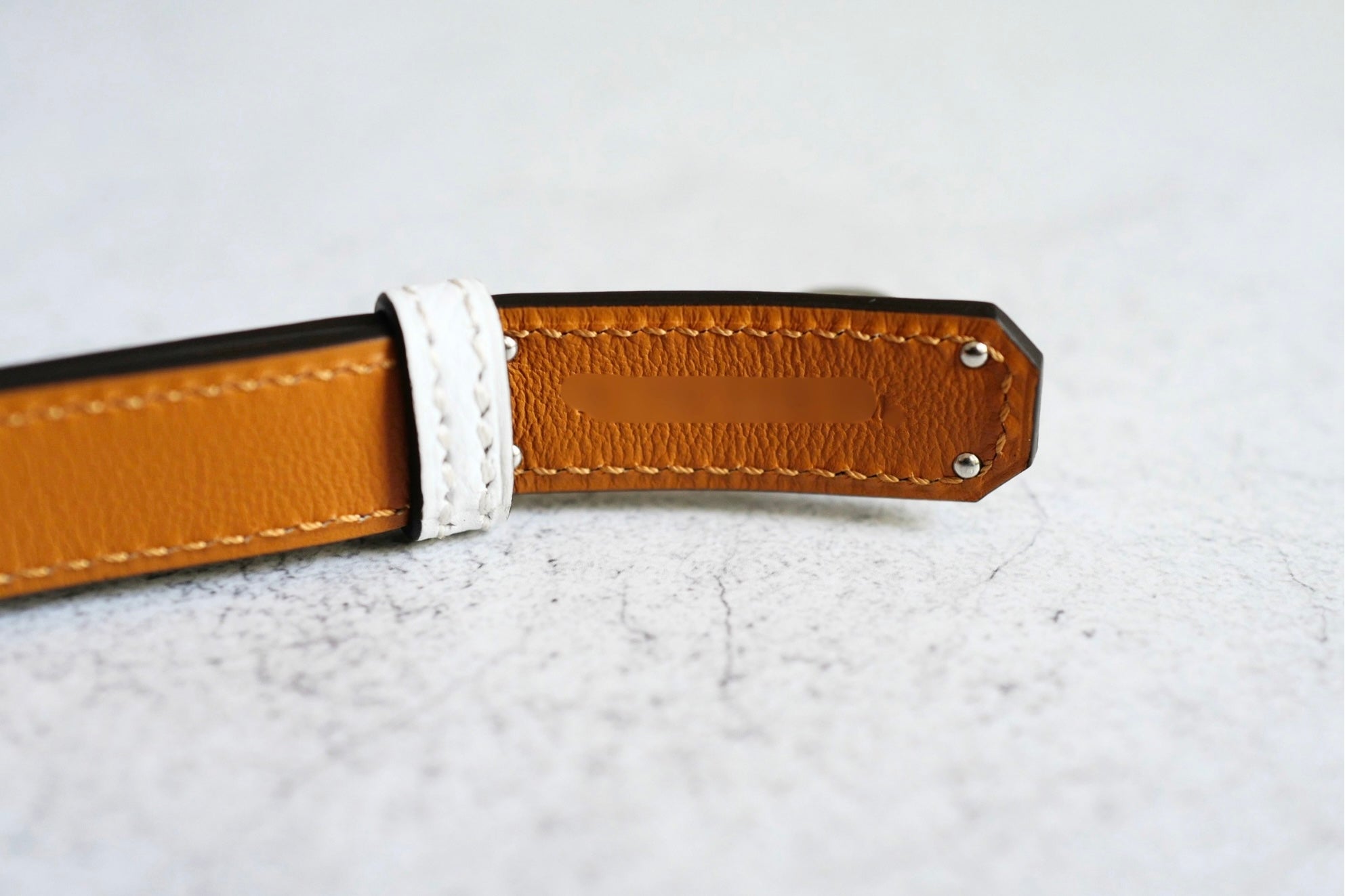 Hermès Kelly 18 Belt White Epsom Calfskin PHW