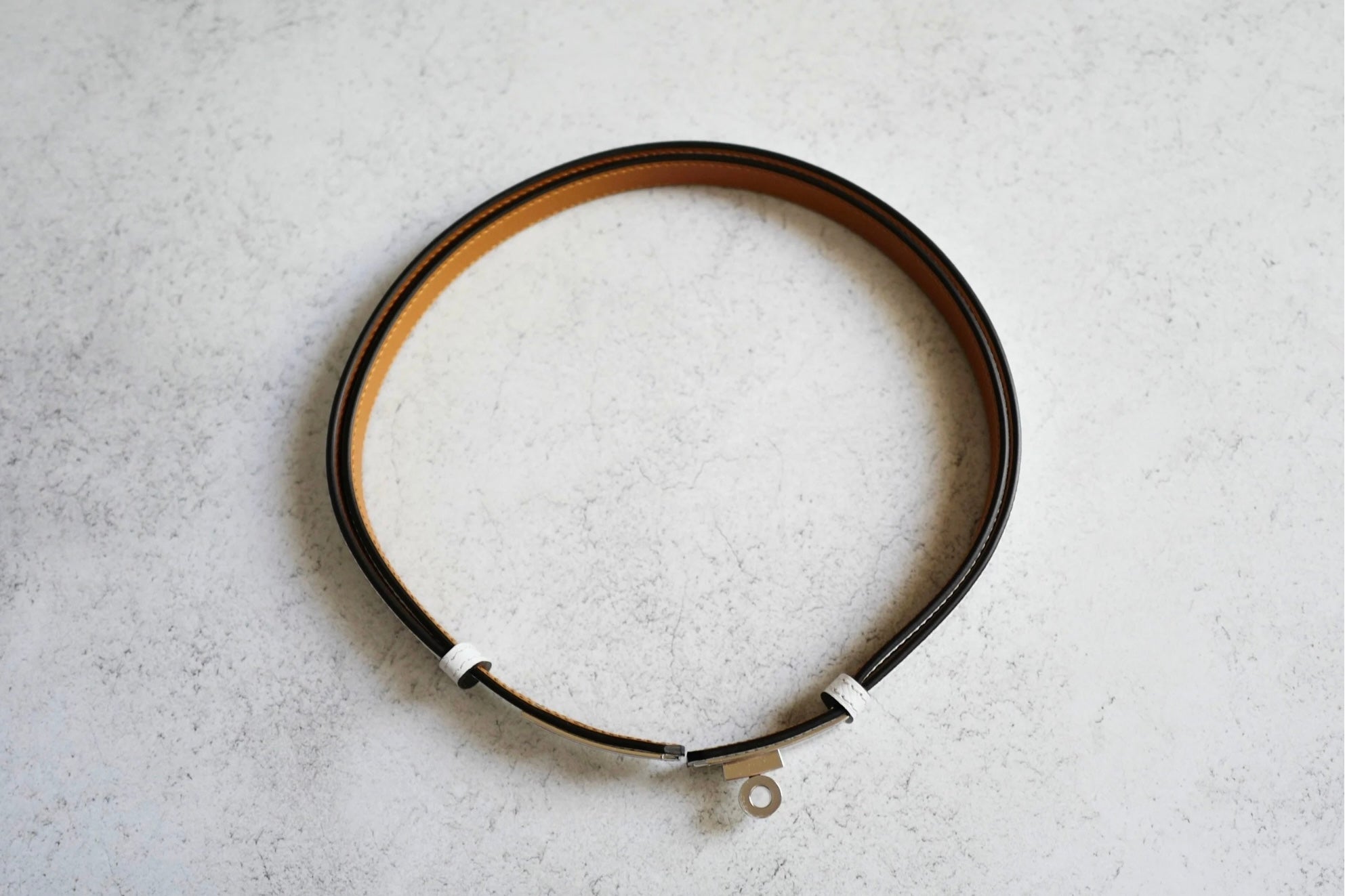 Hermès Kelly 18 Belt White Epsom Calfskin PHW