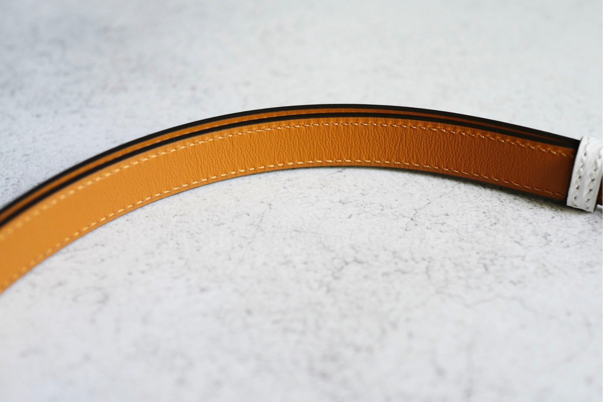 Hermès Kelly 18 Belt White Epsom Calfskin PHW