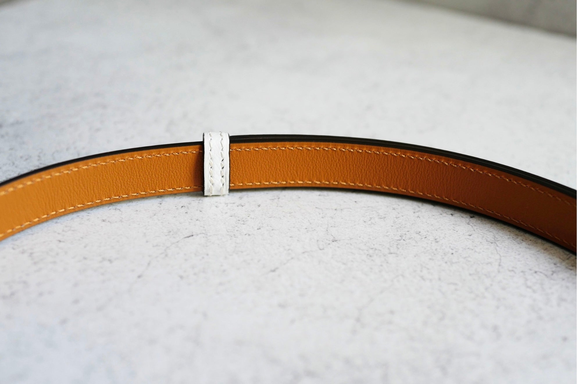 Hermès Kelly 18 Belt White Epsom Calfskin PHW