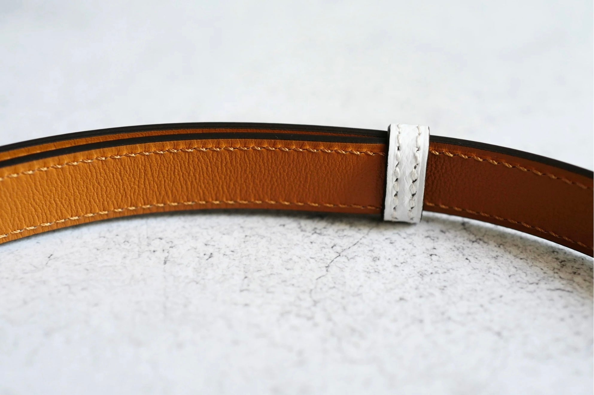 Hermès Kelly 18 Belt White Epsom Calfskin PHW