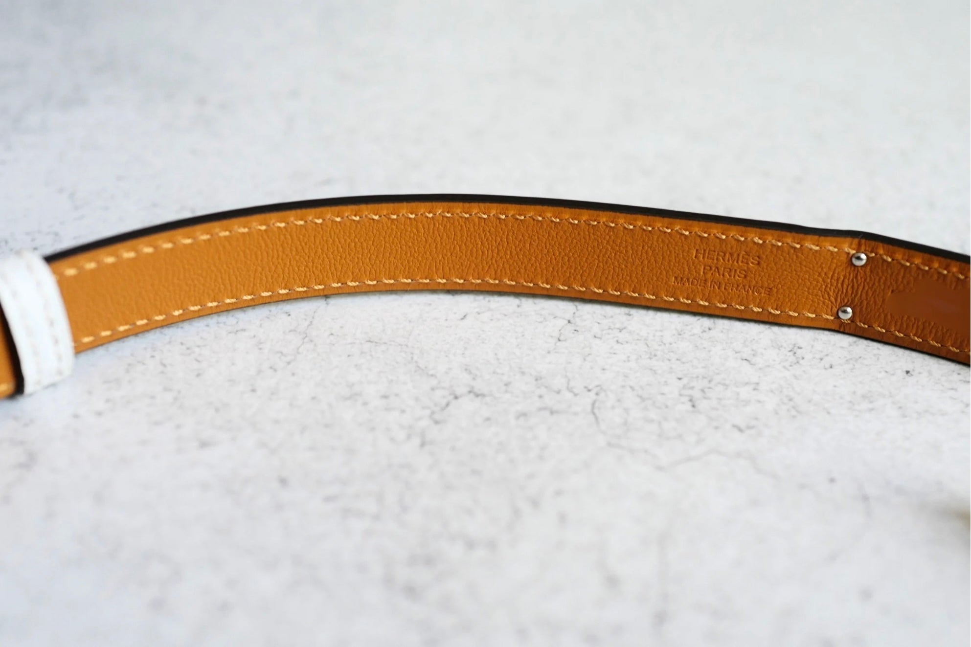 Hermès Kelly 18 Belt White Epsom Calfskin PHW