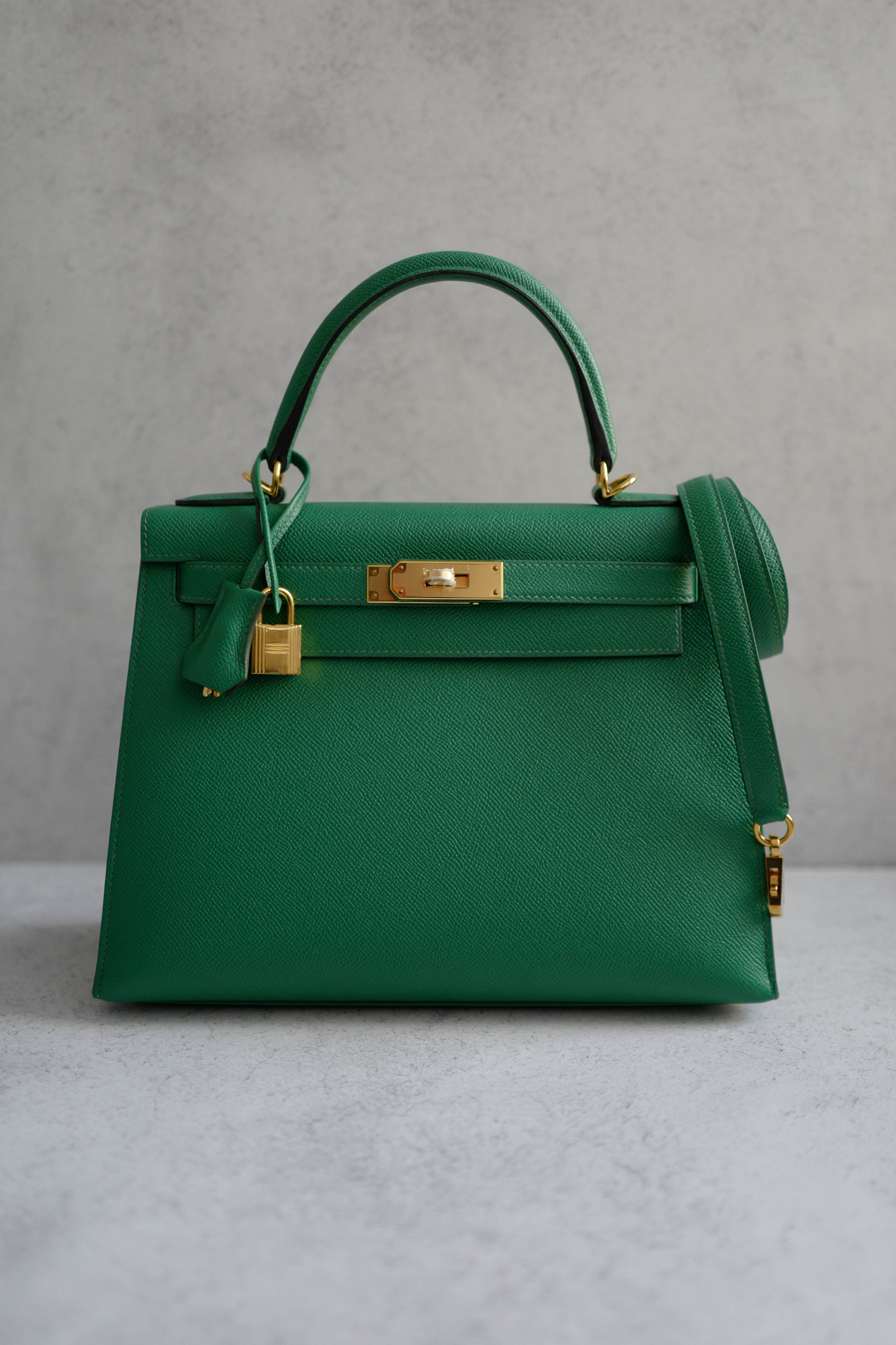 Hermes Kelly 28 Bamboo Epsom Sellier Goldware C Stamp 2018
