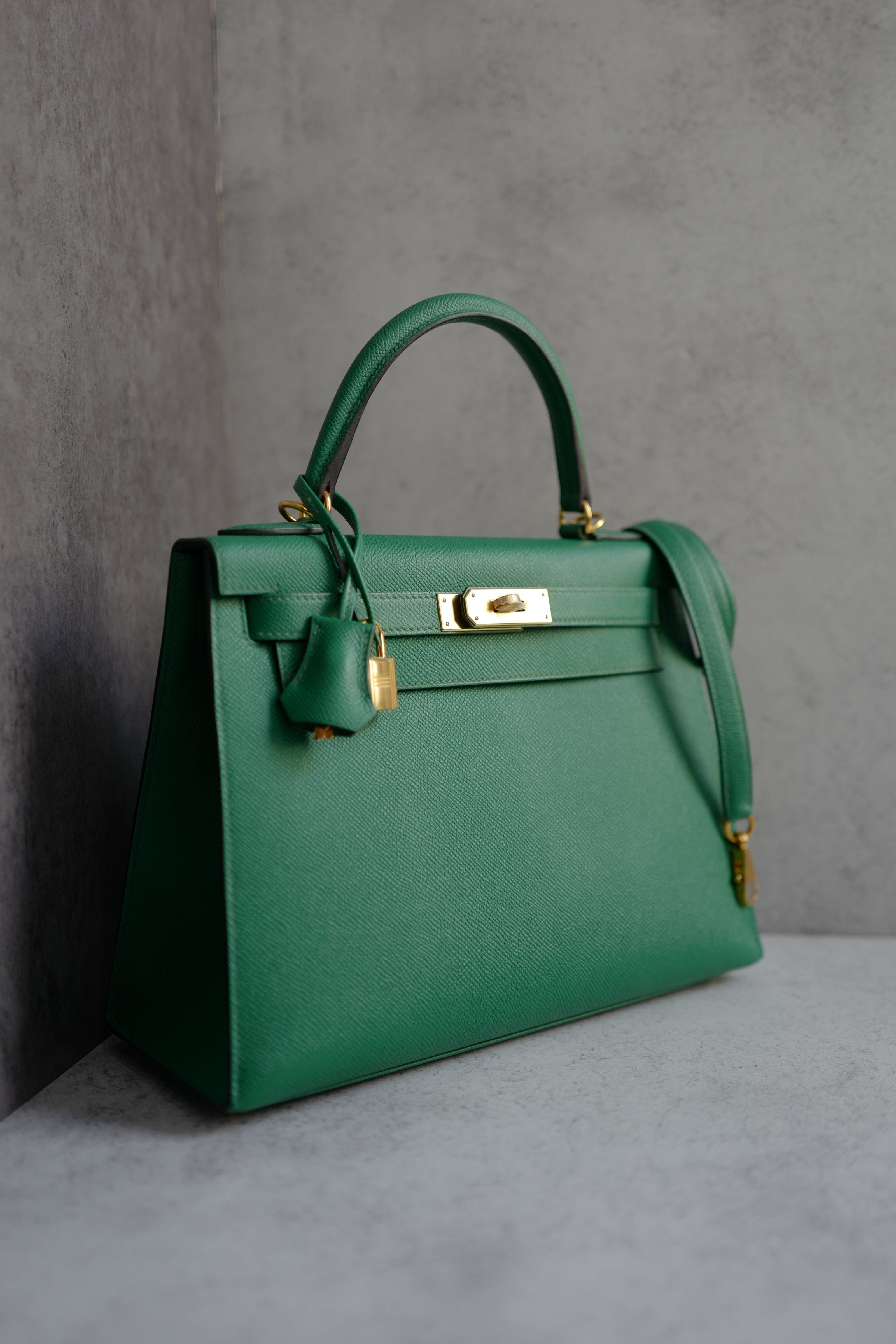 Hermes Kelly 28 Bamboo Epsom Sellier Goldware C Stamp 2018
