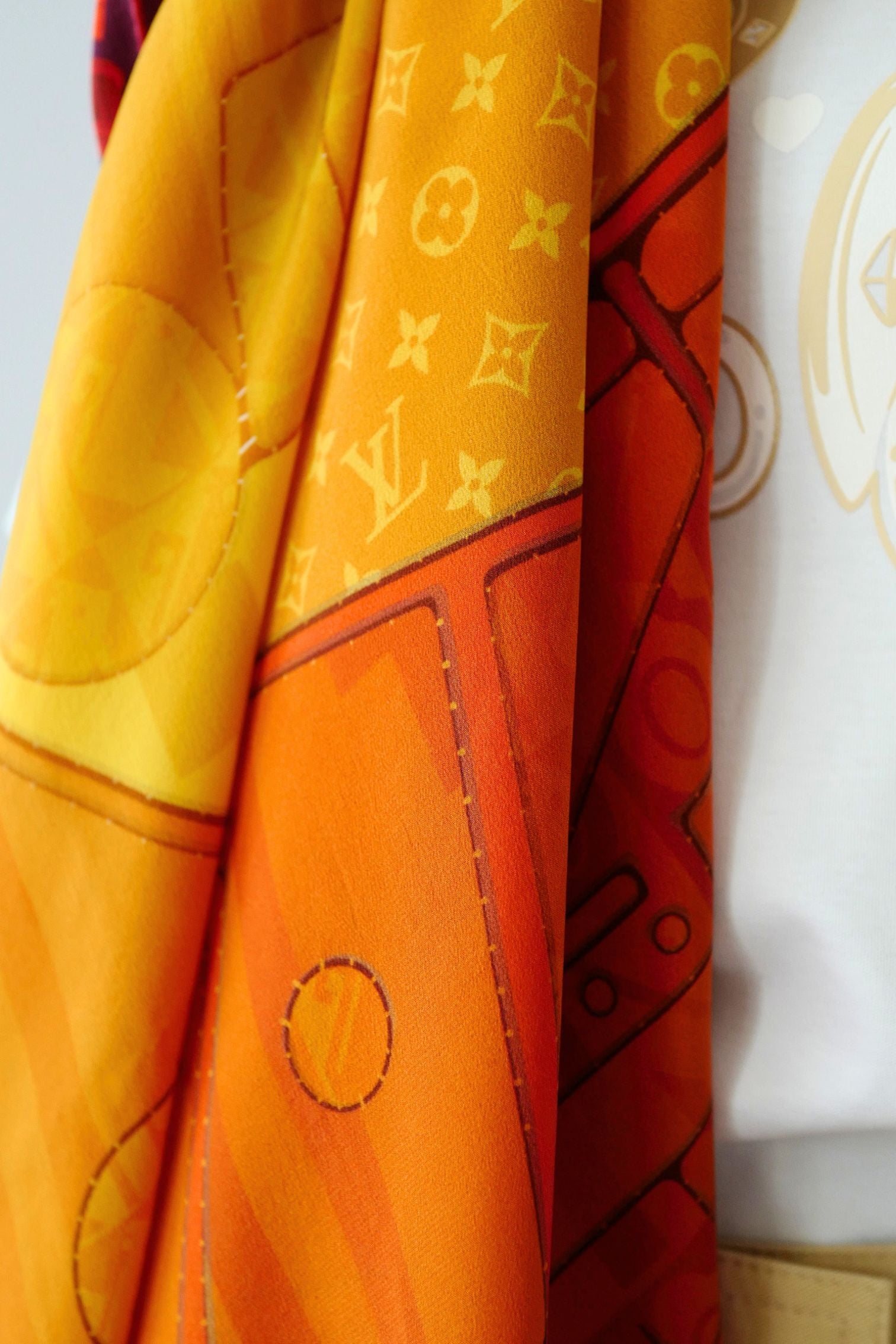 Louis Vuitton Inti Sun Scarf Silk Yellow Monogram Geometric