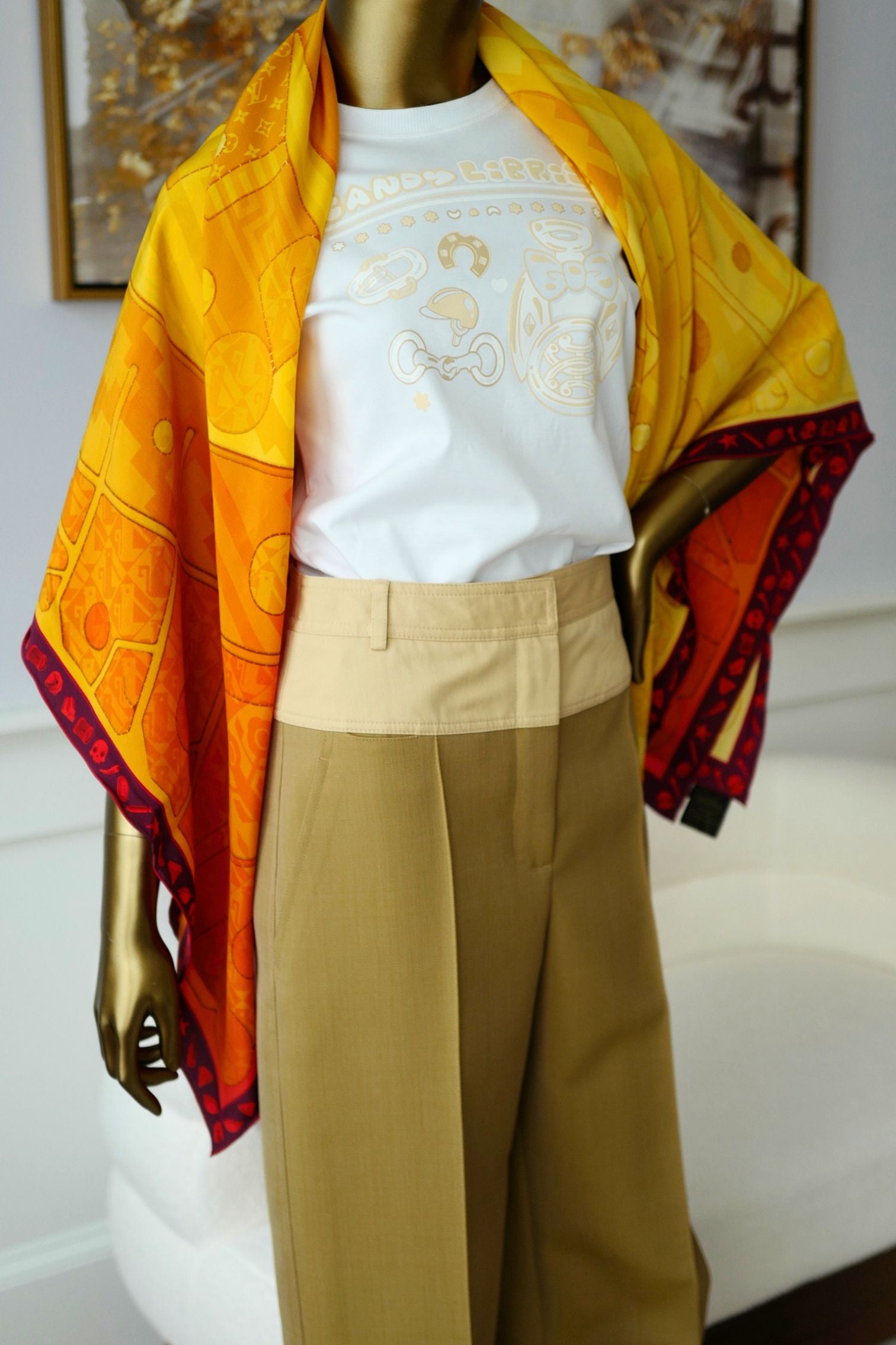 Louis Vuitton Inti Sun Scarf Silk Yellow Monogram Geometric