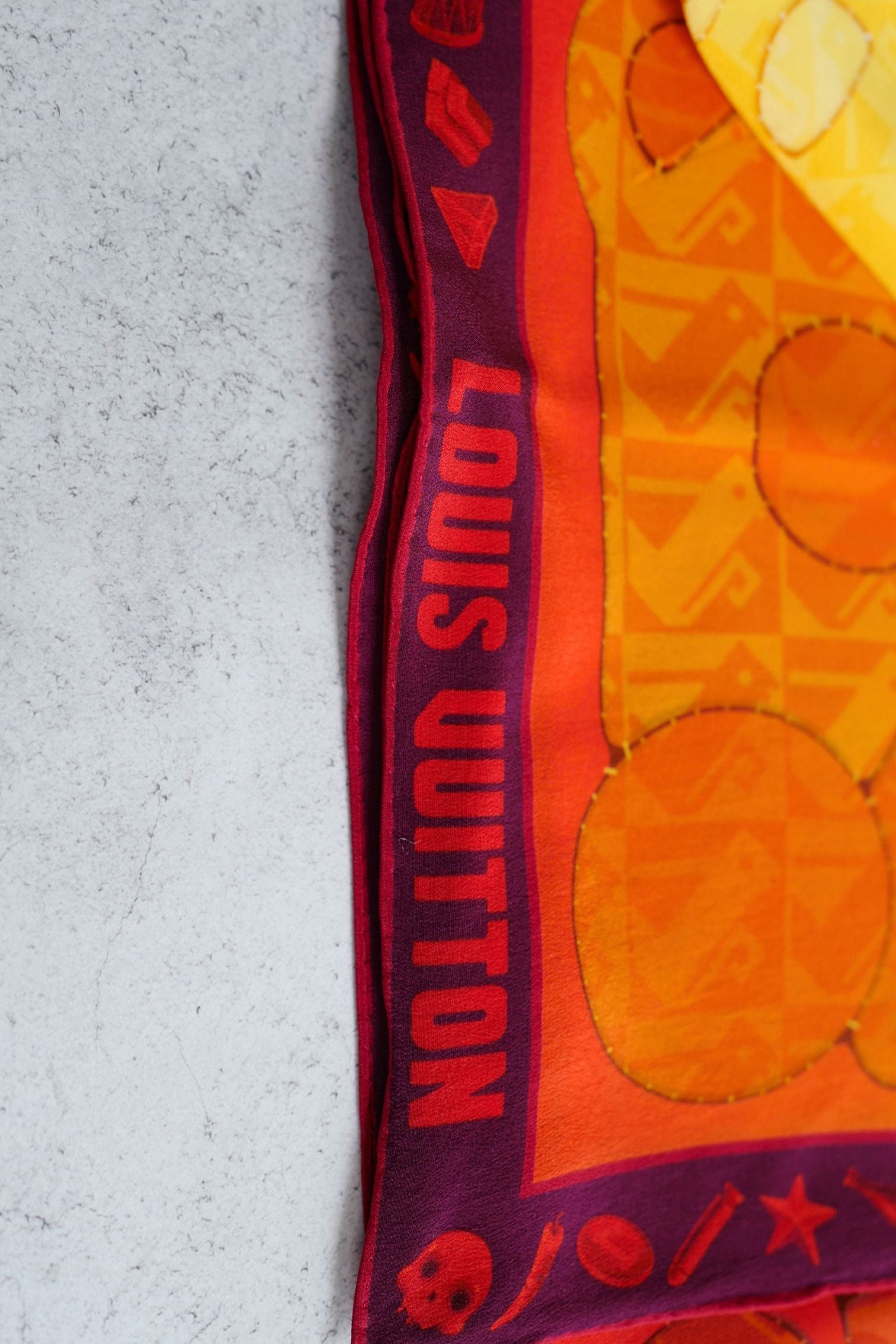 Louis Vuitton Inti Sun Scarf Silk Yellow Monogram Geometric