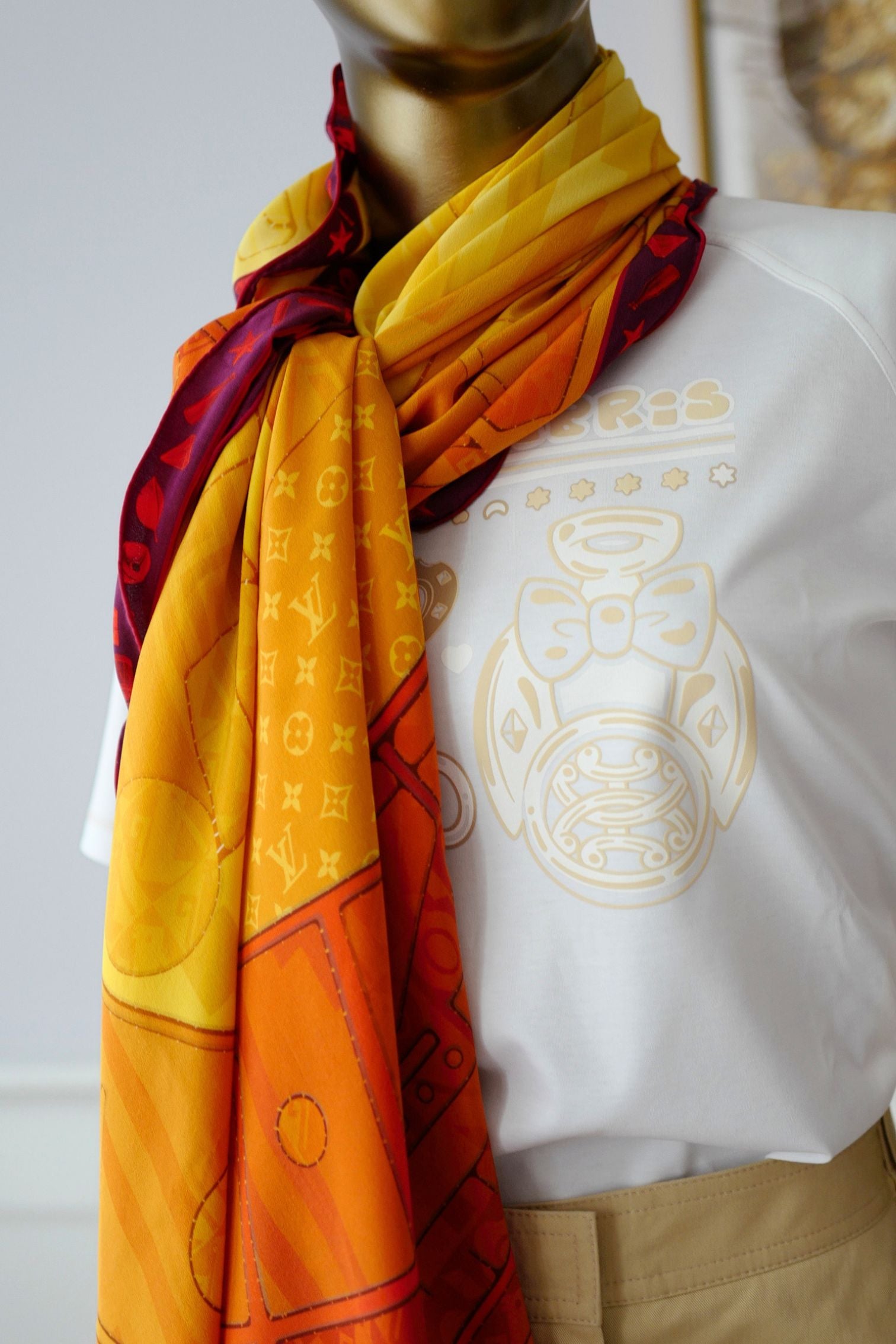 Louis Vuitton Inti Sun Scarf Silk Yellow Monogram Geometric
