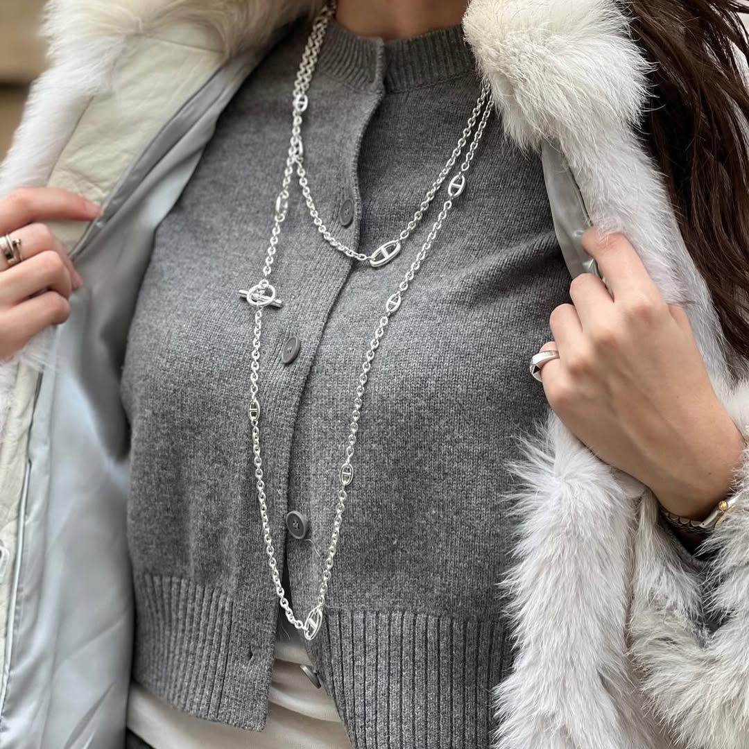 Hermès Farandole Long Necklace 160 Sterling Silver