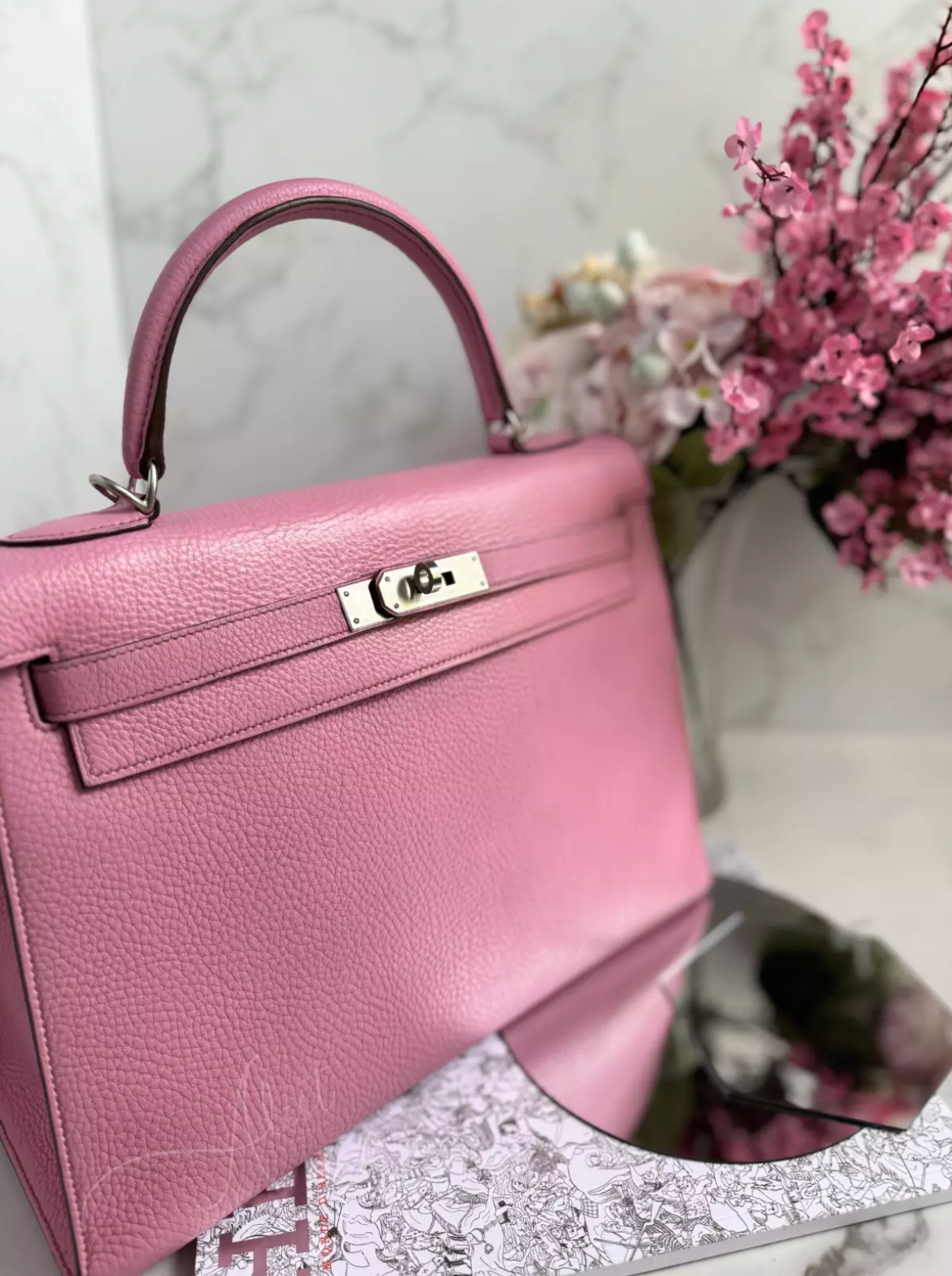 Hermes Kelly 32 HSS 5P Pink Bubblegum Sellier Togo Palladium Hardware