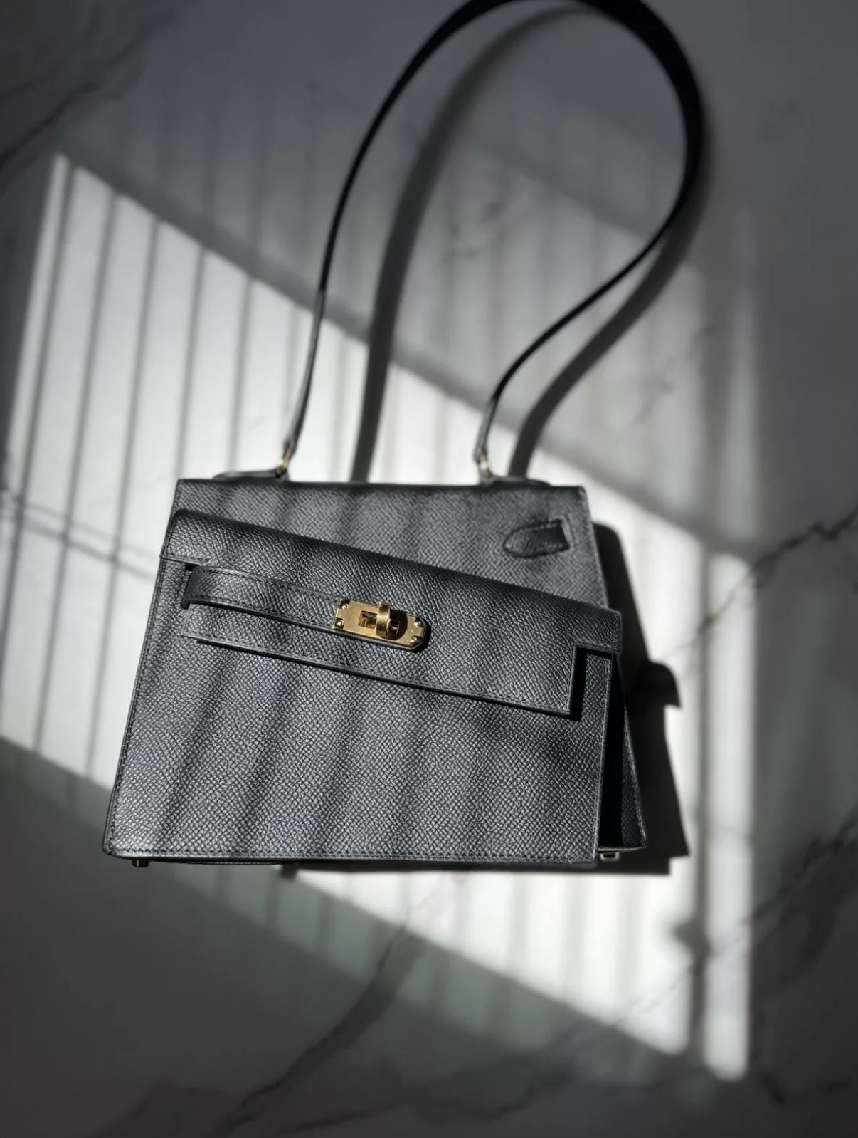 BNIB Hermes Kelly En Desordre Black Epsom Gold HW  B Stamp Limited Edition