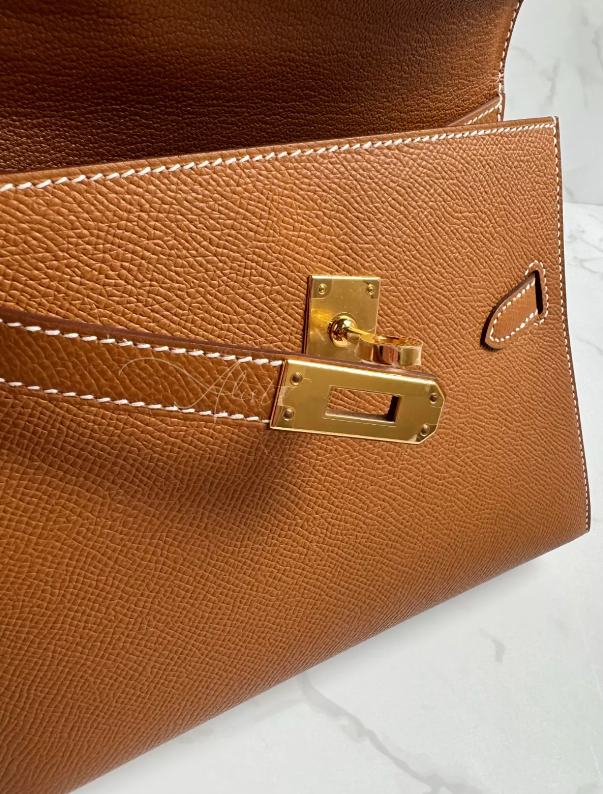 BNIB Hermes Kelly En Desordre Gold Epsom Gold HW B Stamp Limited Edition