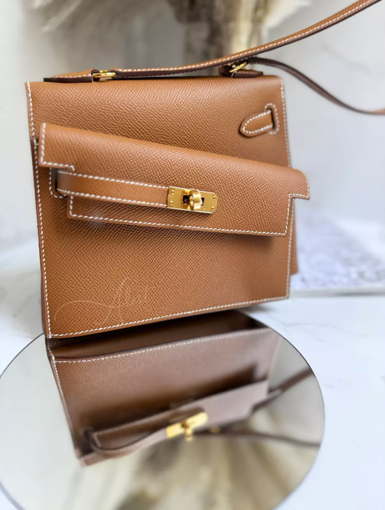 BNIB Hermes Kelly En Desordre Gold Epsom Gold HW B Stamp Limited Edition