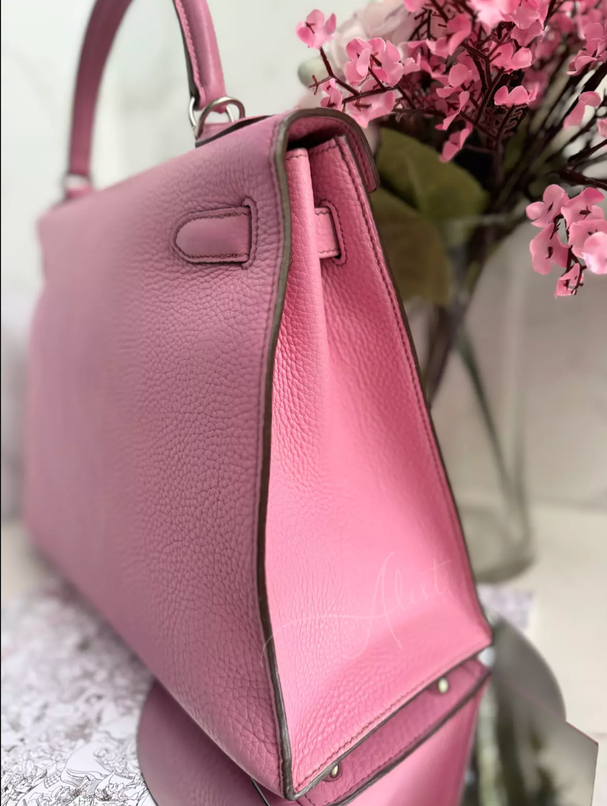 Hermes Kelly 32 HSS 5P Pink Bubblegum Sellier Togo Palladium Hardware