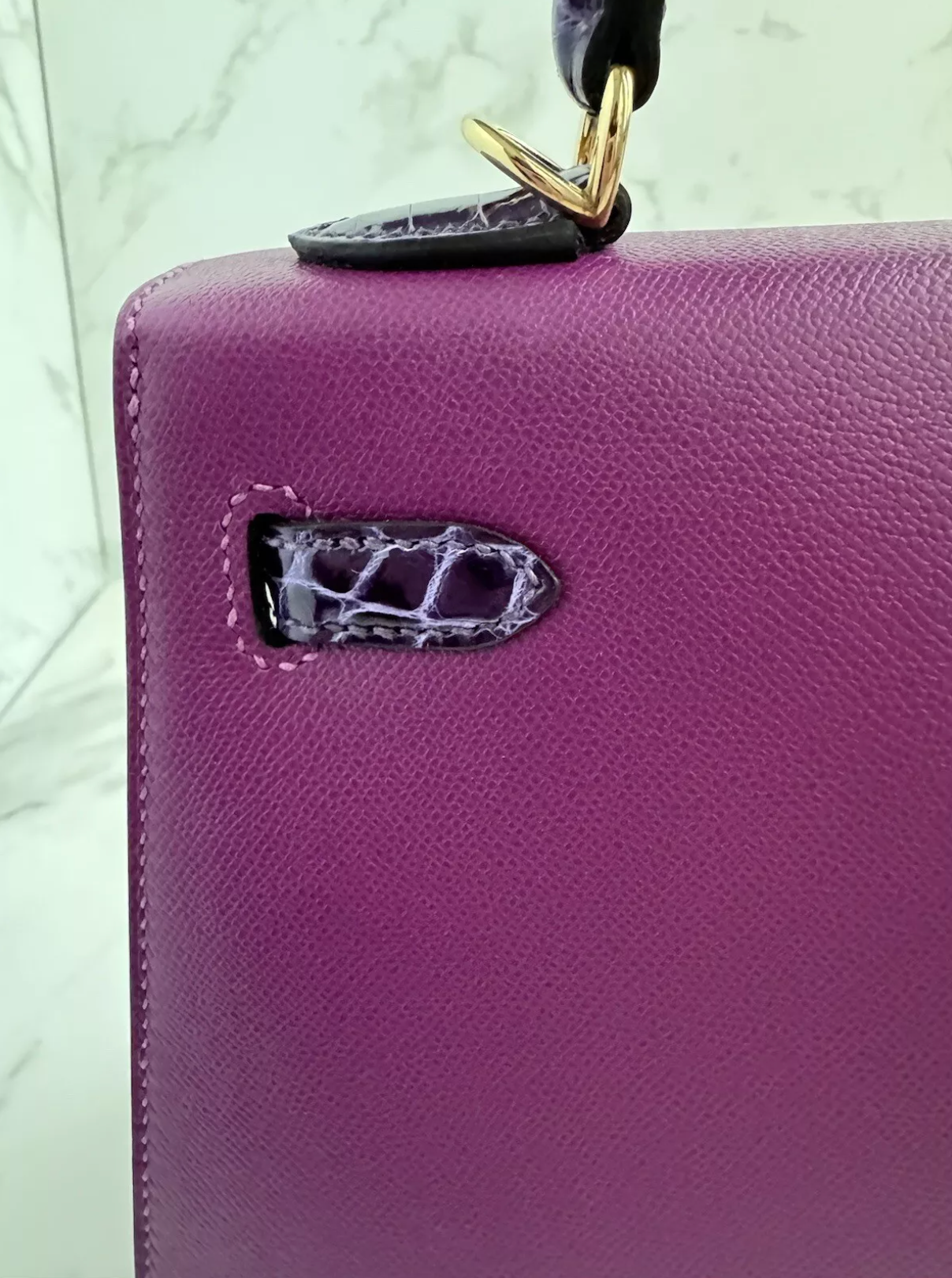 Hermes Kelly 25 Touch Anemone/amethyst Purple Shiny Niloticus Sellier Gold HW