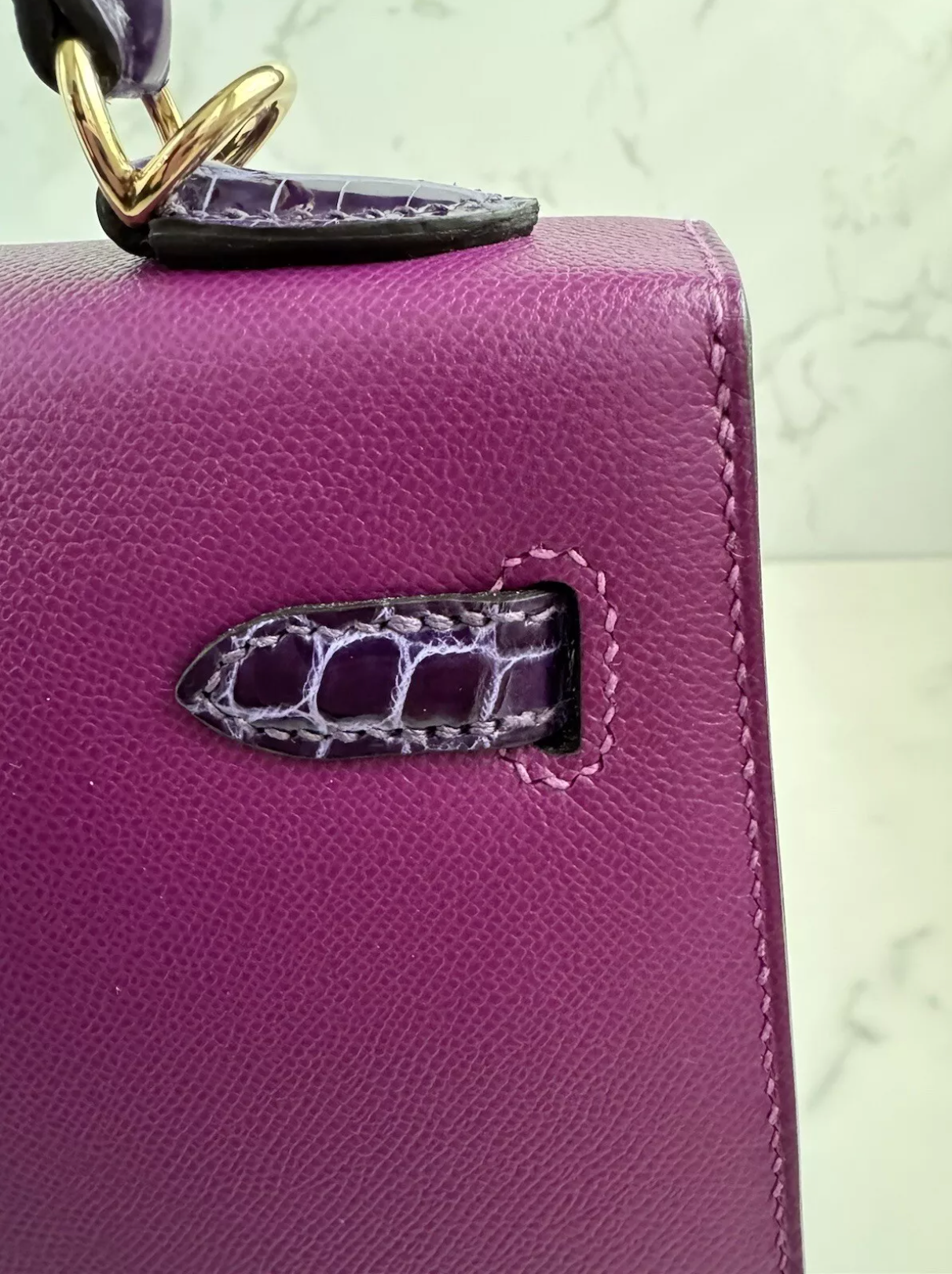 Hermes Kelly 25 Touch Anemone/amethyst Purple Shiny Niloticus Sellier Gold HW