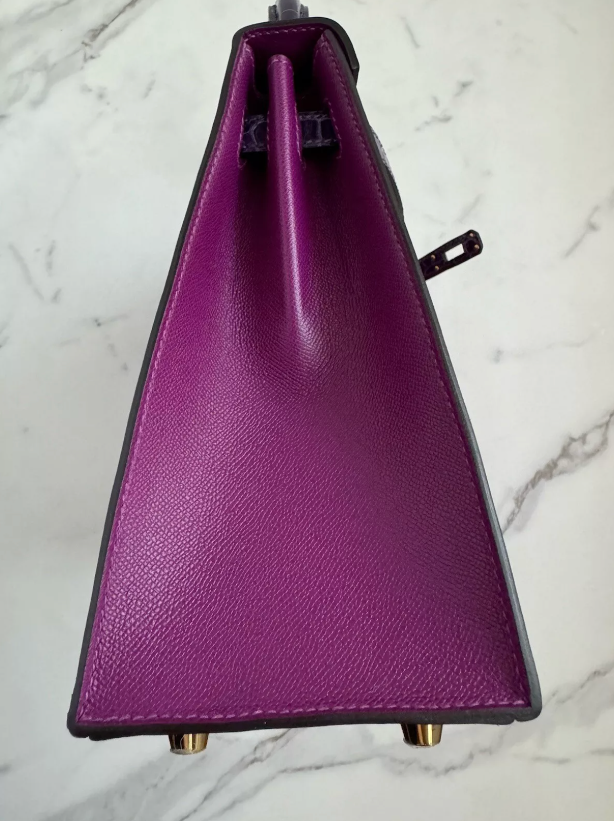 Hermes Kelly 25 Touch Anemone/amethyst Purple Shiny Niloticus Sellier Gold HW