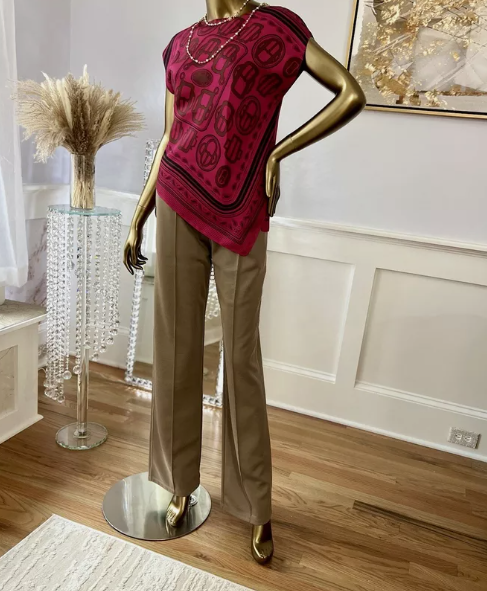 NEW Hermes Top Asymmetrical Sur Twill Silk In Rose Size 34 Over $3K Retail