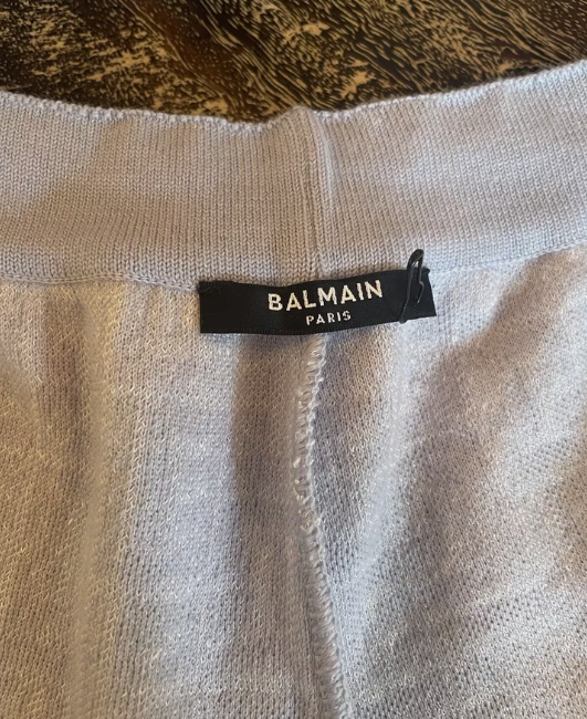 Balmain Monogram Jacquard Wool Blend Tennis Shorts size 36 NEW