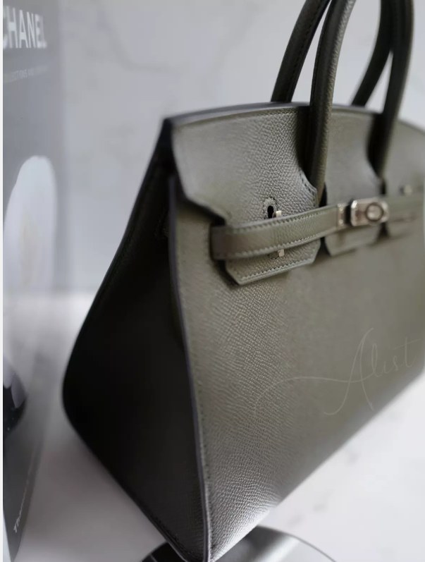 NEW Hermes Birkin 25 Vert De Gris Epsom Sellier Palladium  HW Original Receipt