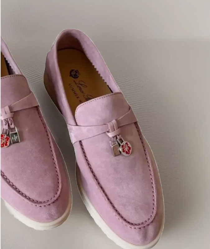 BNIB Loro Piana Summer Walk Loafers Lilac Pink 37.5 Limited Edition