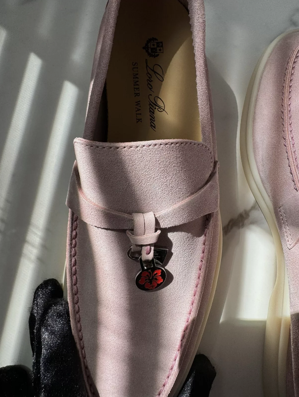 BNIB Loro Piana Summer Walk Loafers Lilac Pink 37.5 Limited Edition