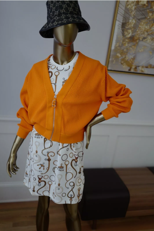 Hermes Oversized Cardigan 1M Orange VIF NEW Over 50% OFF Store Price