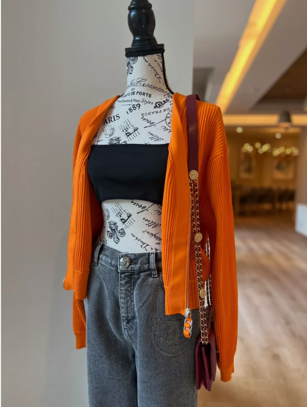 Hermes Oversized Cardigan 1M Orange VIF NEW Over 50% OFF Store Price